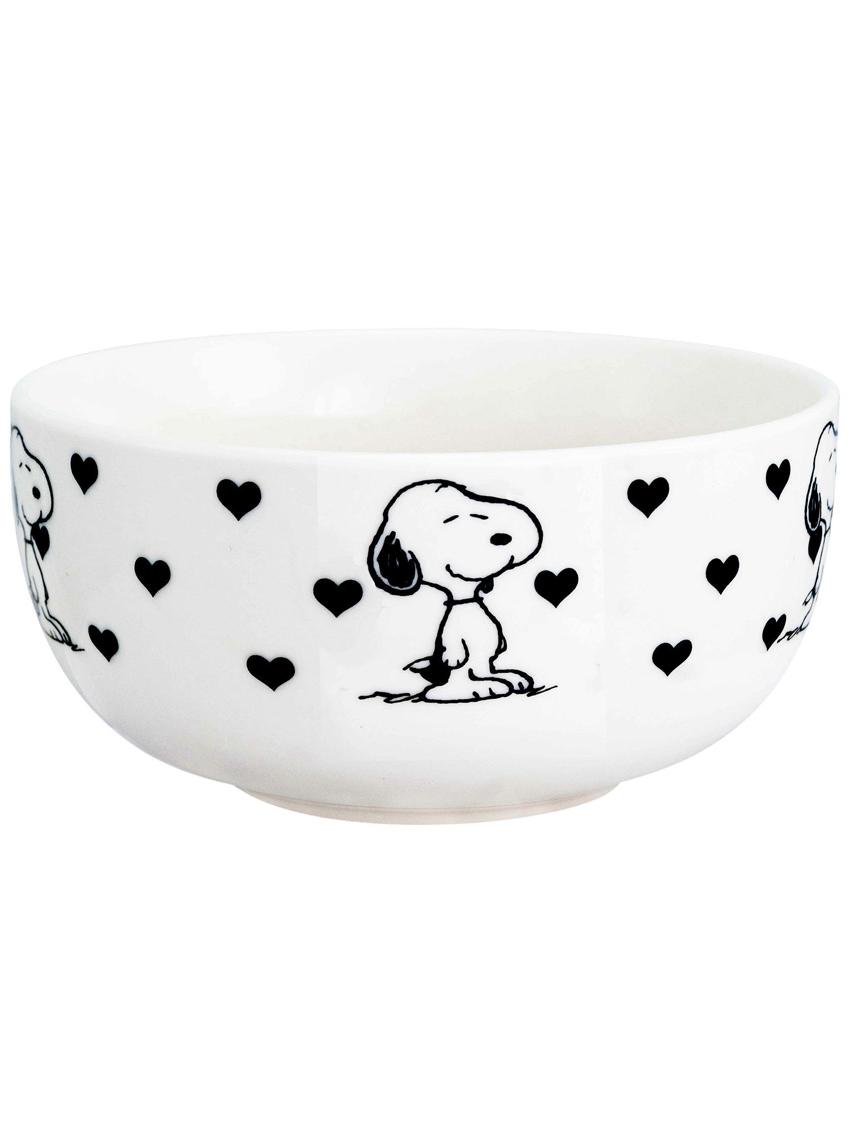 United Labels® Müslischale The Peanuts Schüssel Snoopy – Herzen - Weiß aus Keramik 400 ml, Keramik