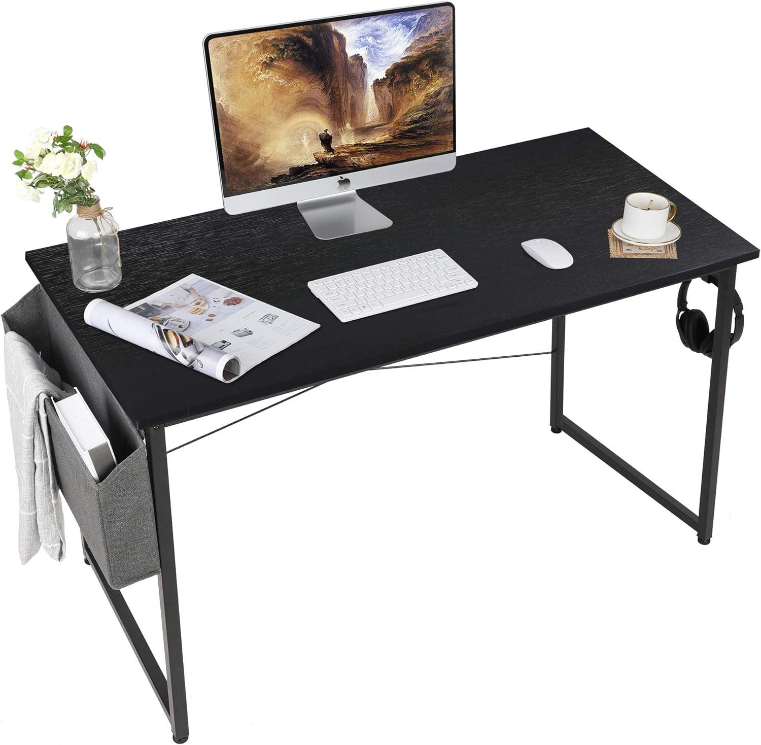 TLGREEN Schreibtisch Computertisch mit Aufbewahrungstasche, PC-Tisch Bürotisch Officetisch, buro tisch 100 cm x 75 cm/ 120 cm x 75 cm