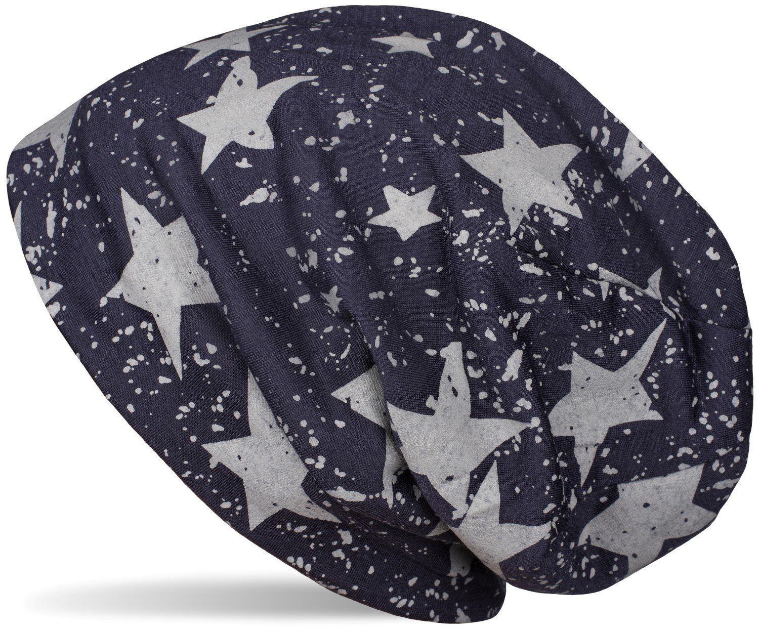 styleBREAKER Beanie (1-St) Beanie Mütze mit Sterne Splat Style Print