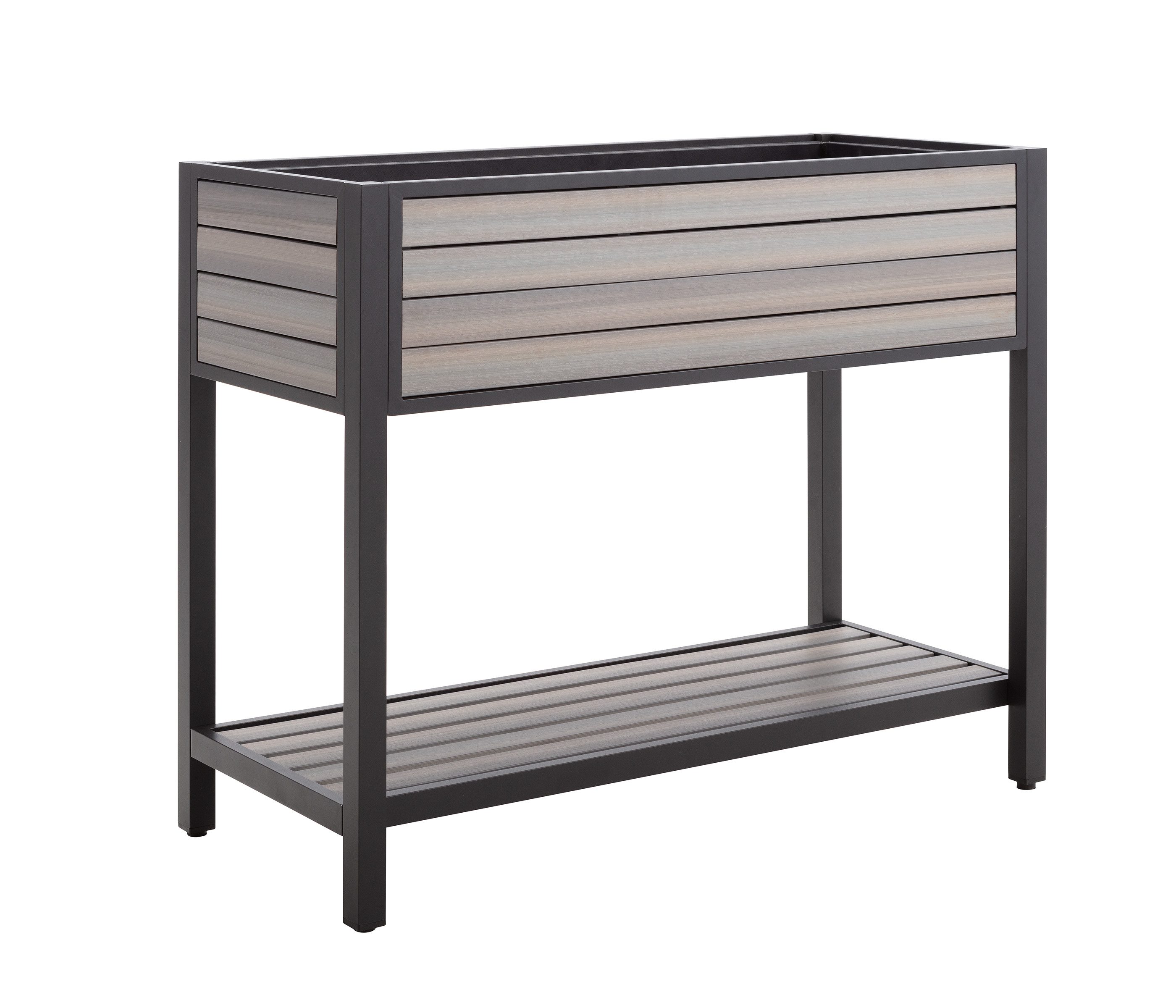 Dehner Hochbeet Balkon-Hochbeet Houston, Aluminium / Kunststoff, robust und langlebig, für Kräuter / Gemüse / Obst / Blumen