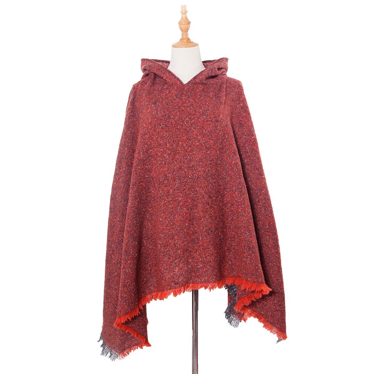 Jormftte Modeschal Damen Schultertuch Groß mit Rot Winter Warme Frauen Fransen,für Schal