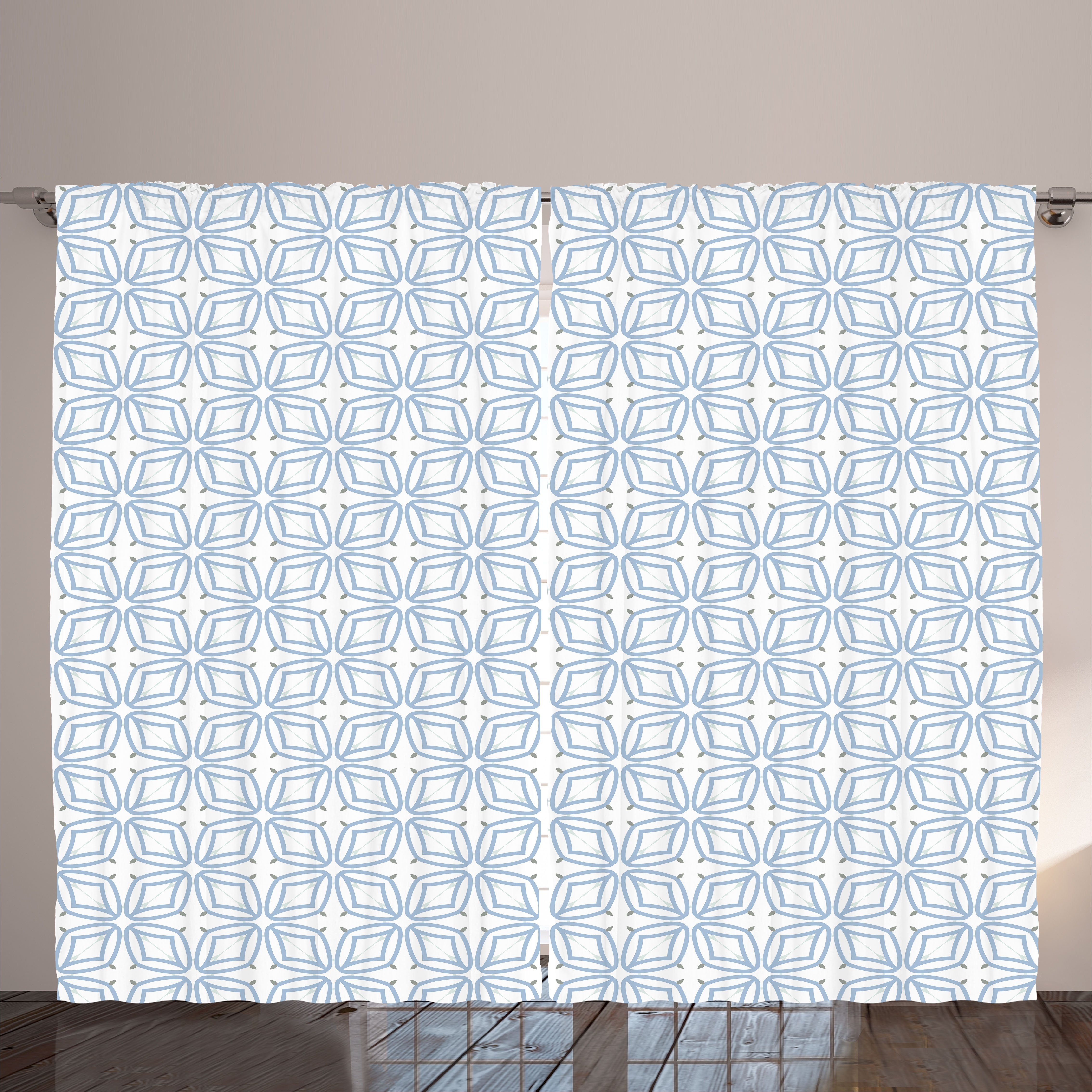 Blaue Schlafzimmer geometrisch Abakuhaus, Schlaufen Formen Gardine Kräuselband mit Vorhang abstrakte Haken, und