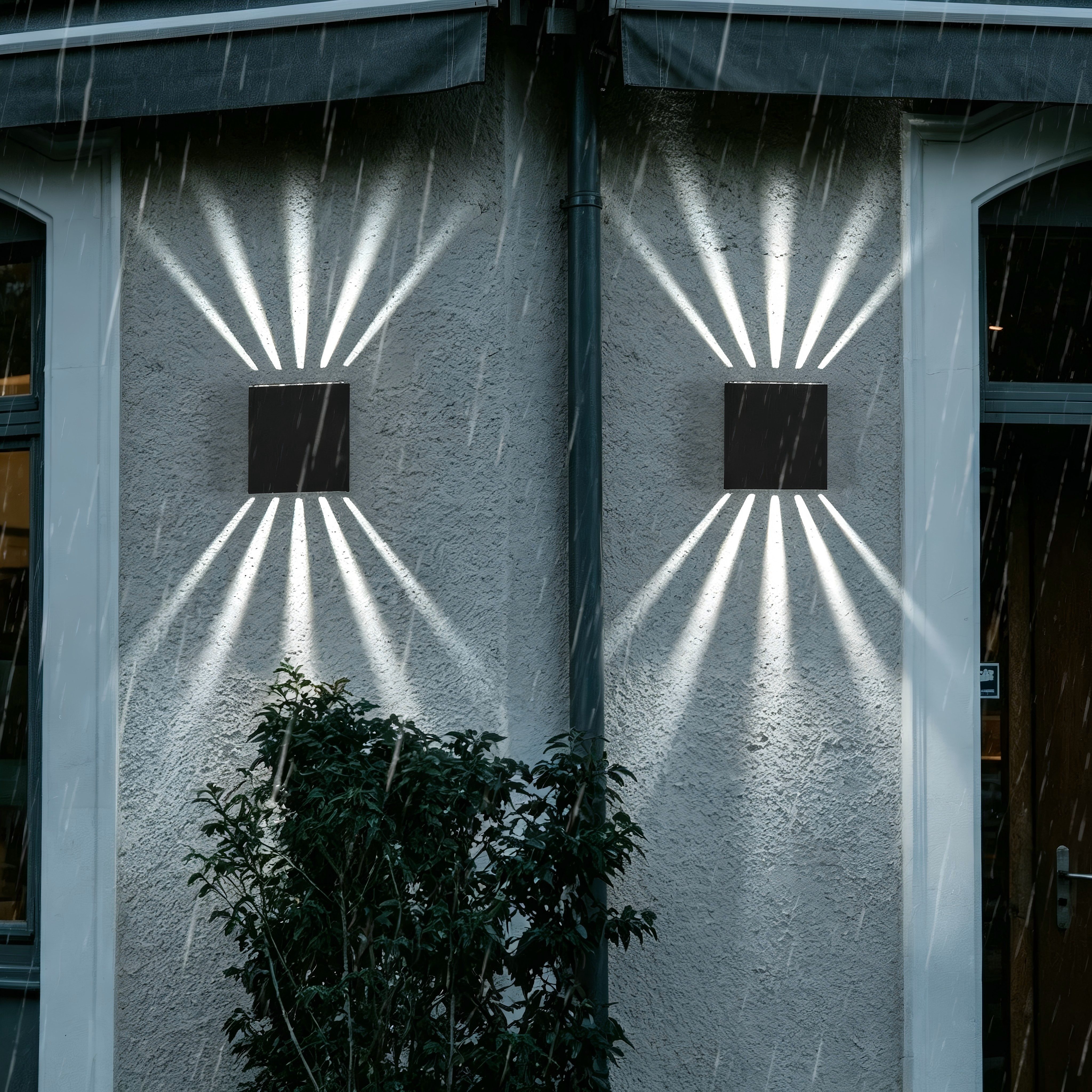 ZMH LED Wandleuchte 2 Stück LED Wandleuchte außen Wandlampe Innen, LED fest integriert