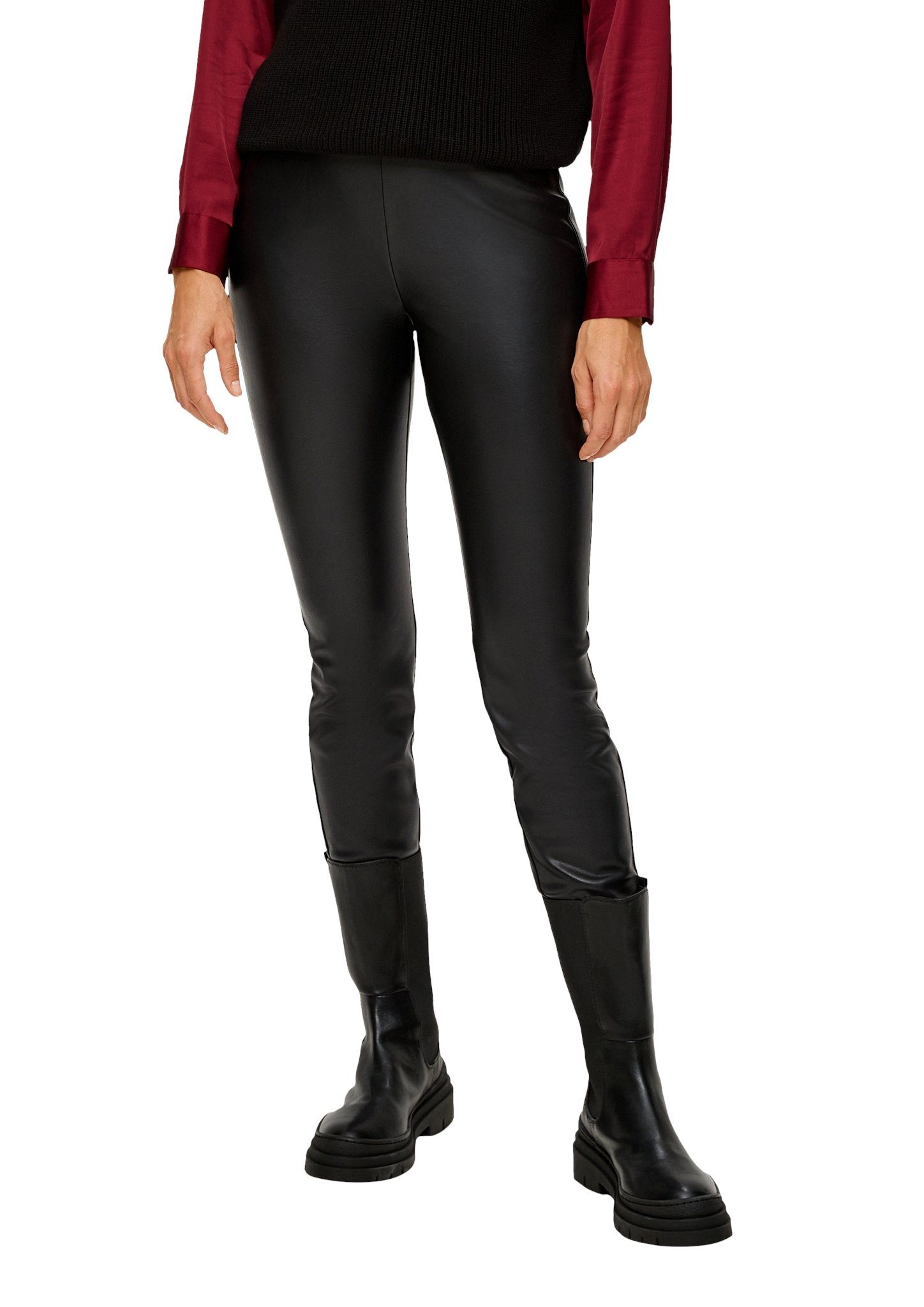 und Leggings s.Oliver Leder-Optik in Extra Slim