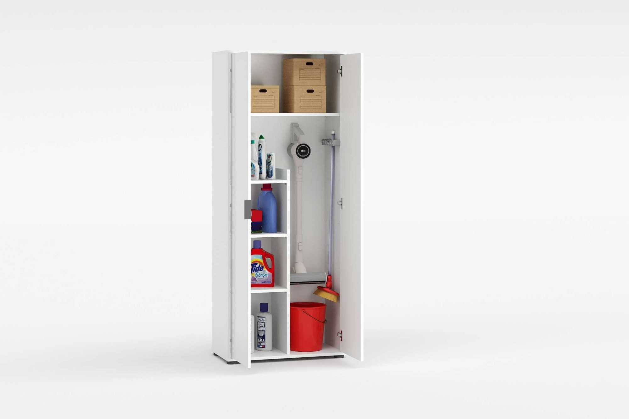 Home affaire Mehrzweckschrank JOLLY, Stauraumschrank, Breite 72,5 cm, Höhe 178 cm (1-St) 2-türiger Schrank, 3 kleine + 1 großer Boden, hochglanz lackiert – Bild 5 von 5
