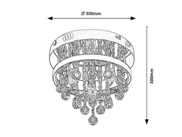 Rabalux LED Deckenleuchte "Pallas" 3-flammig, Metall, silber, rund, 20W, E14, neutralweiß, dimmbar mit Leuchtmittel Dimmart: 3-stufige Wandschalter-Dimmung, neutralweiß