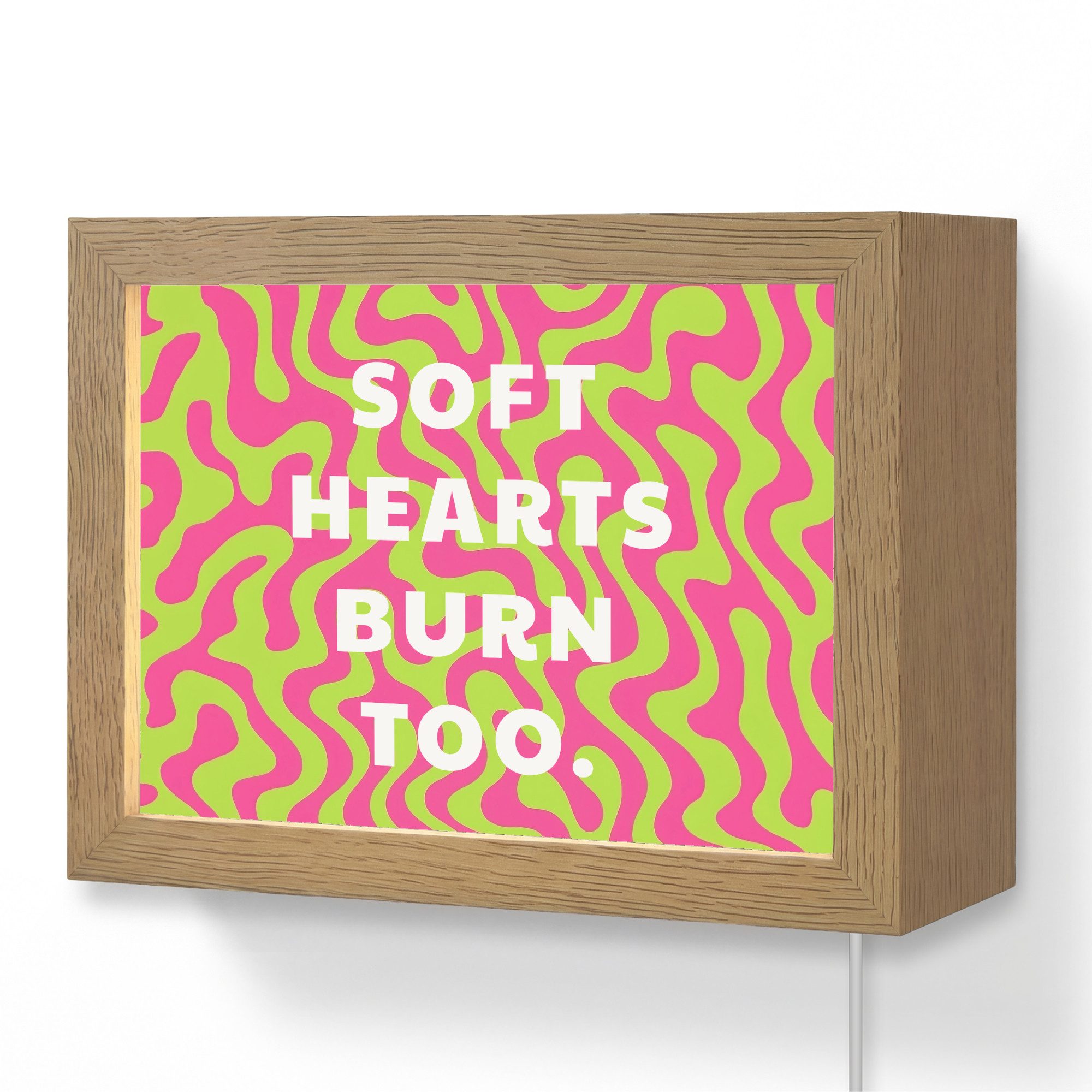 OnlyWow Wandleuchte Lightbox Abstrakt - Zitat - Zentral - Rosa, Dimmbar, Farbwechsel, LED, Warmweiß, Kaltweiß, Neutralweiß Einstellbar, Wandlampe Innen, Dimmbar, mit Kabel, LED, Modern, Flur