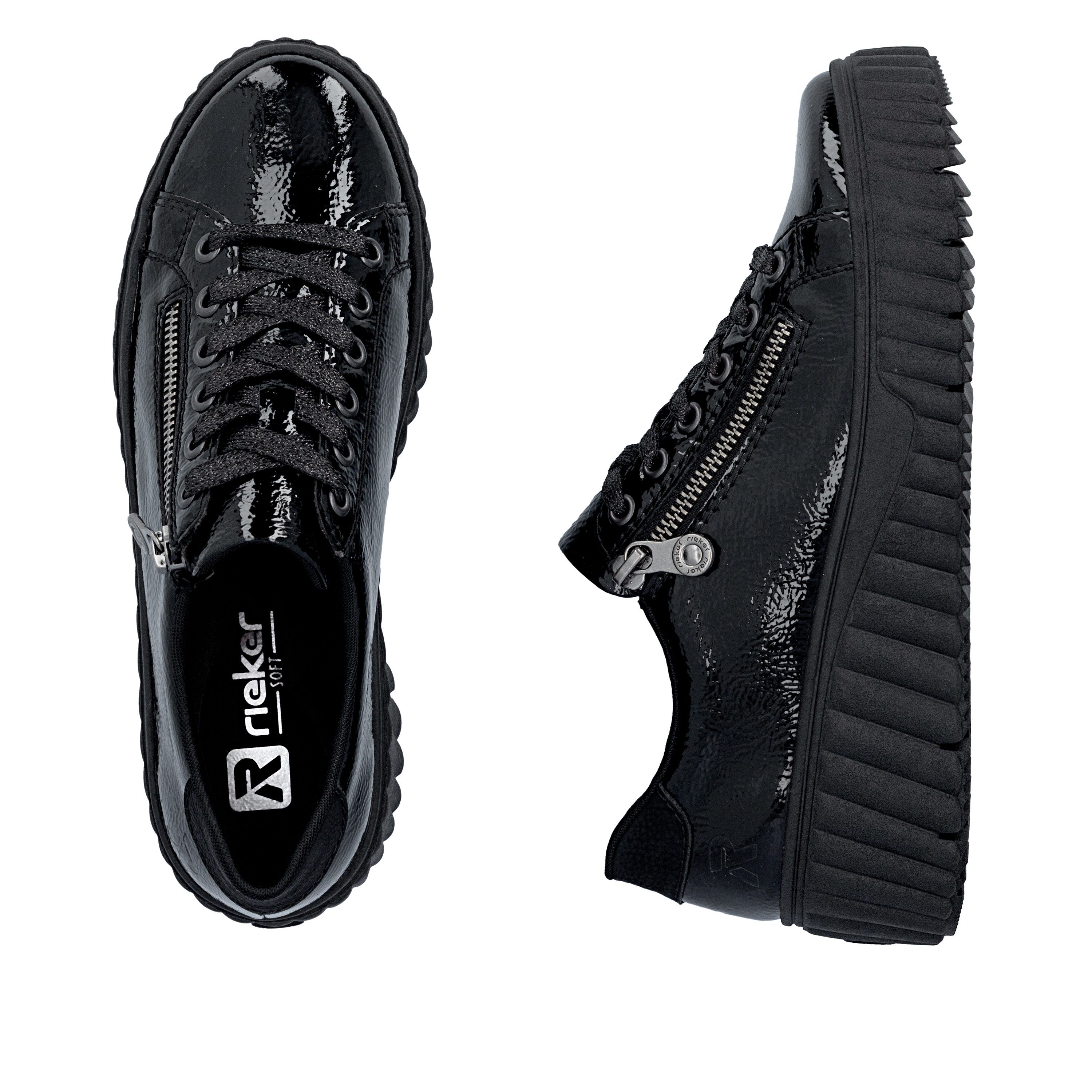 Rieker Plateausneaker Freizeitschuh, Halbschuh, Schnürschuh mit Plateausohle
