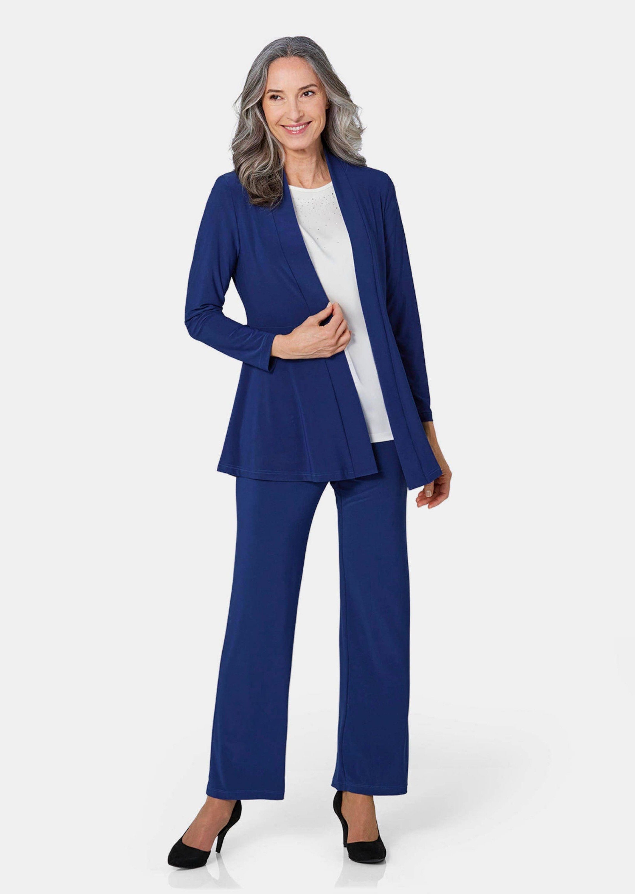 GOLDNER Shirtjacke Kurzgröße: Weich fallende Jersey-Longjacke günstig online kaufen