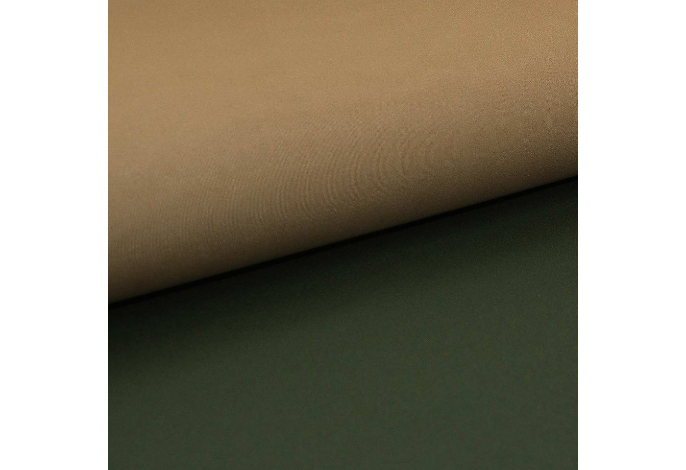 Thumbnail - maDDma Stoff 0,5m Neopren Stoff Doubleface 3mm Stretch 130cm breit Meterware, graubeige-dunkeloliv