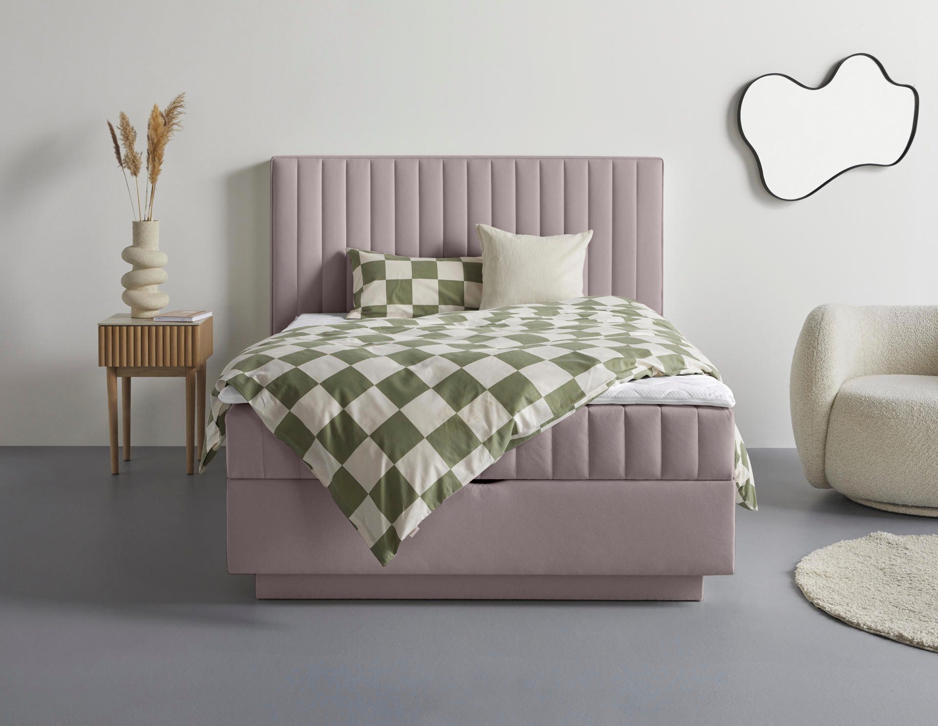 homsy by Ana Johnson Boxbett Moonio inkl. Bettkasten, erhältlich in verschiedenen Breiten und Härtegraden