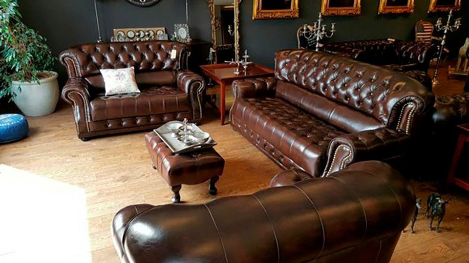 JVmoebel Chesterfield-Sofa, Chesterfield 3+2+1 Sitzer Garnitur Sofa Couch