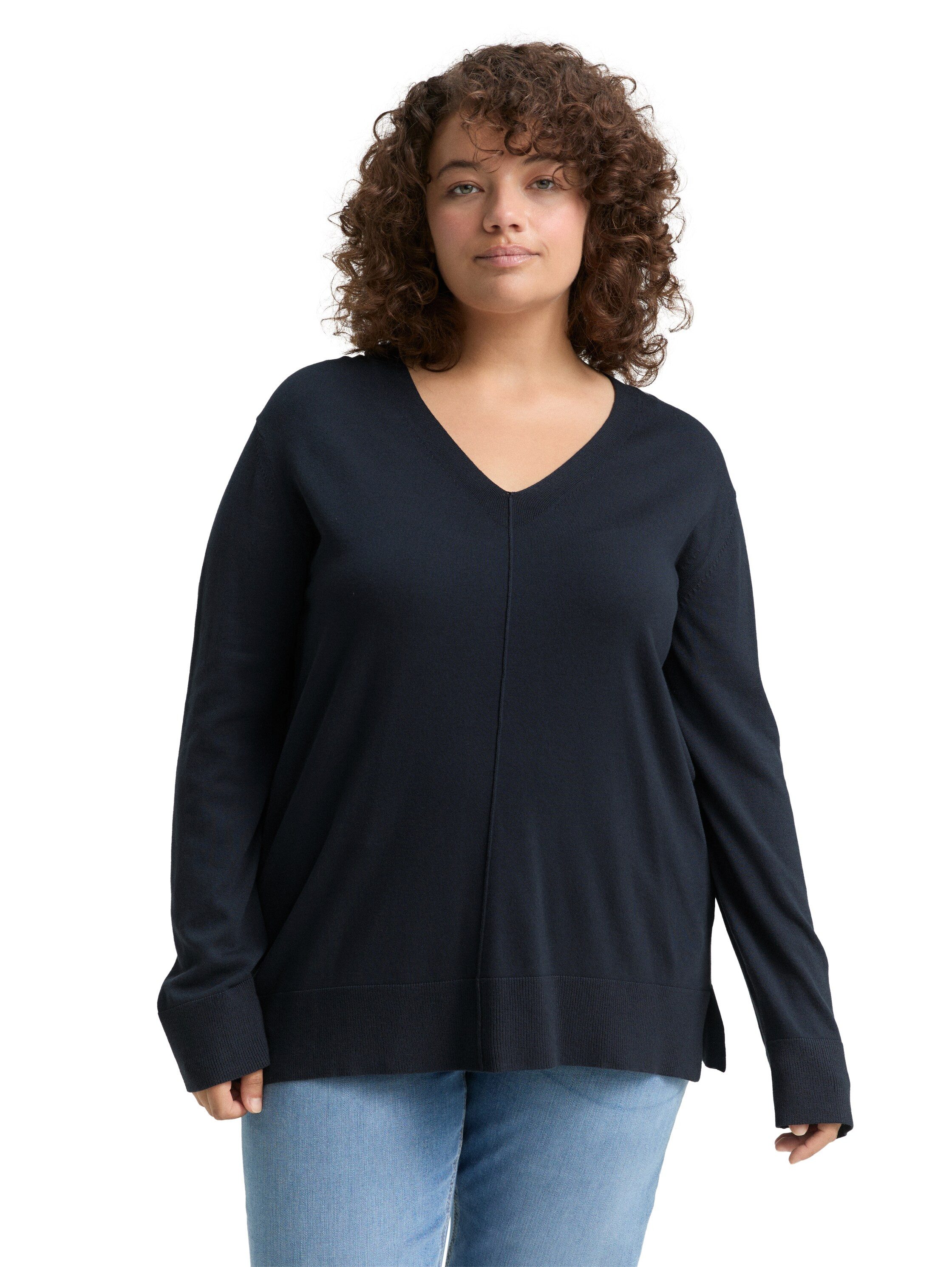 TOM TAILOR PLUS Strickpullover mit Ziernaht günstig online kaufen