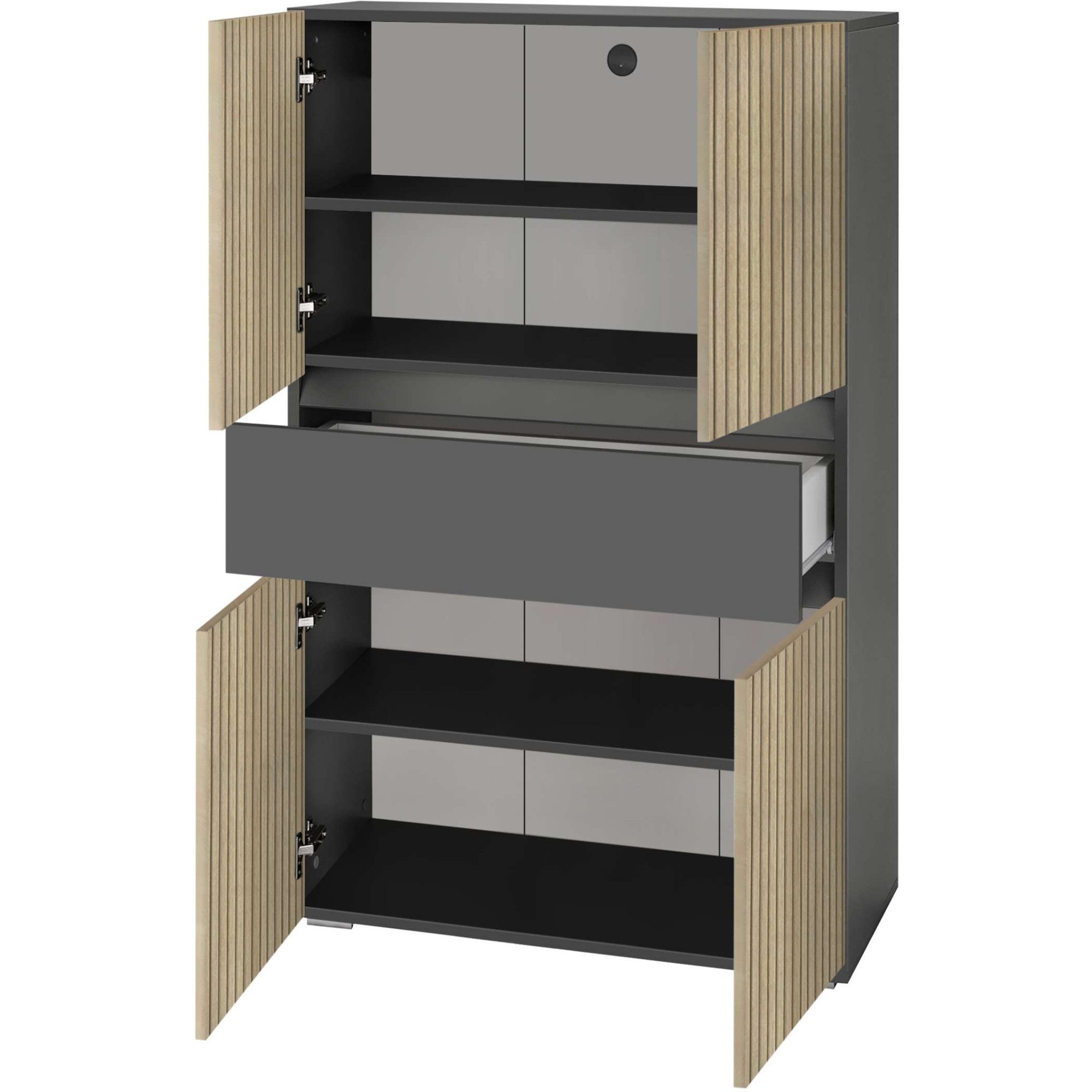 Home affaire Midischrank Wisla mit 4 Türen & 1 Schublade, Breite 76 cm, Höhe 130 cm – Bild 4 von 5