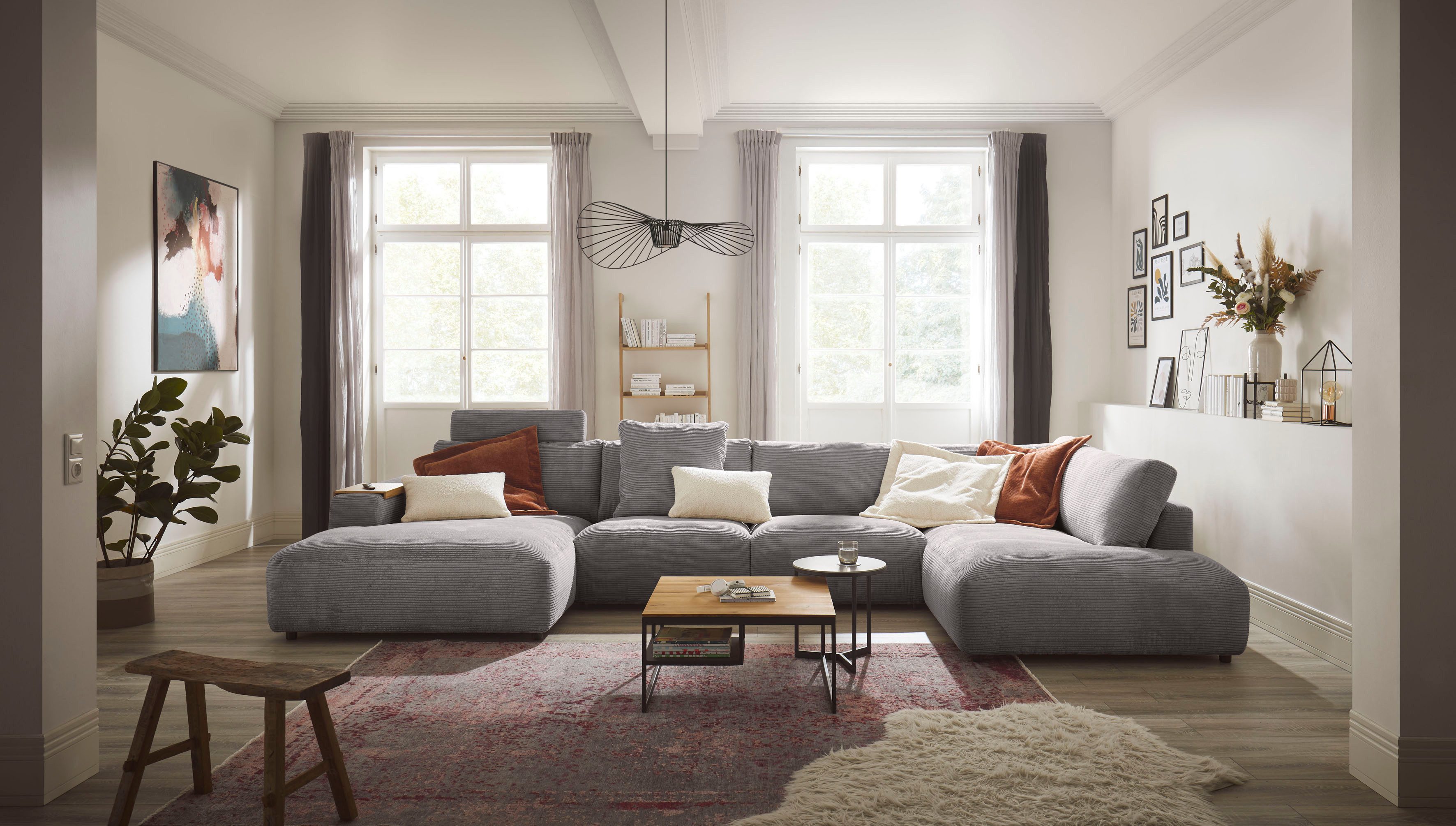Musterring Wohnlandschaft Lucia bequem und viel Platz, U-Form, Verschiedene Farben, Cord-Bezug, Gesamtbreite 434 cm