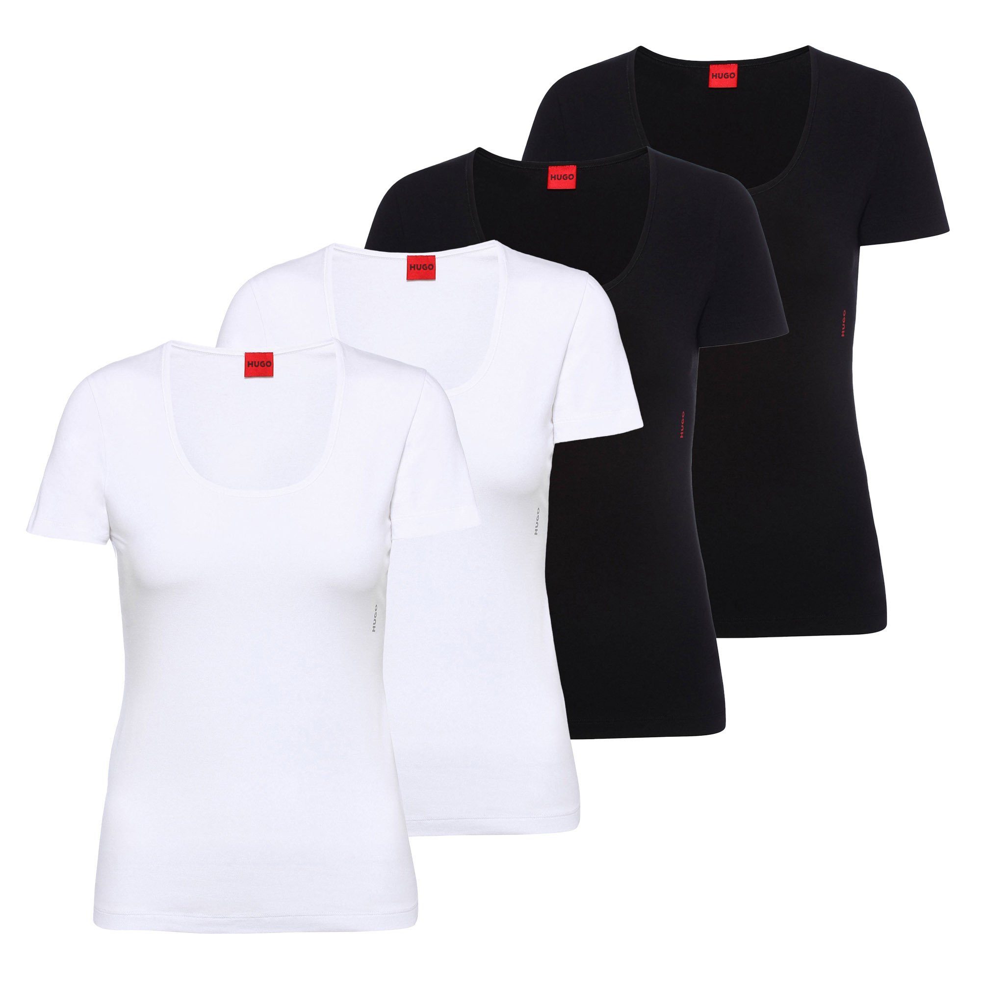HUGO T-Shirt Damen T-Shirt 4er Pack Baumwollmischung T-Shirt RN (Packung, 4er Pack)