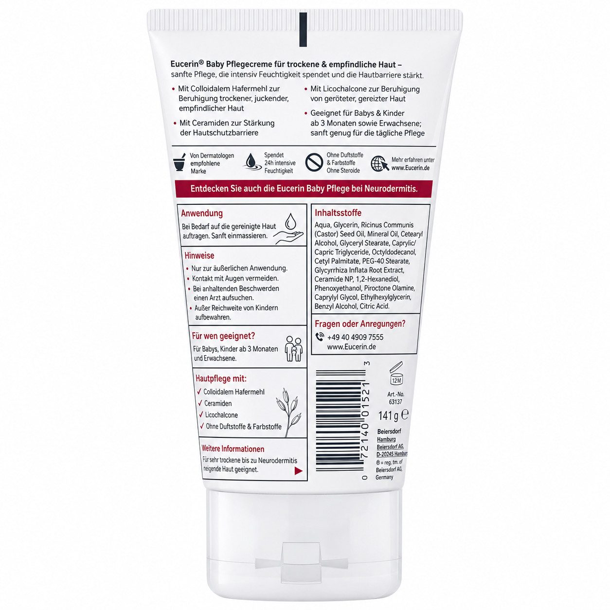 Eucerin Körpercreme Baby Eczema Relief Körpercreme, 5.0 oz. 141 g, 1-tlg.
