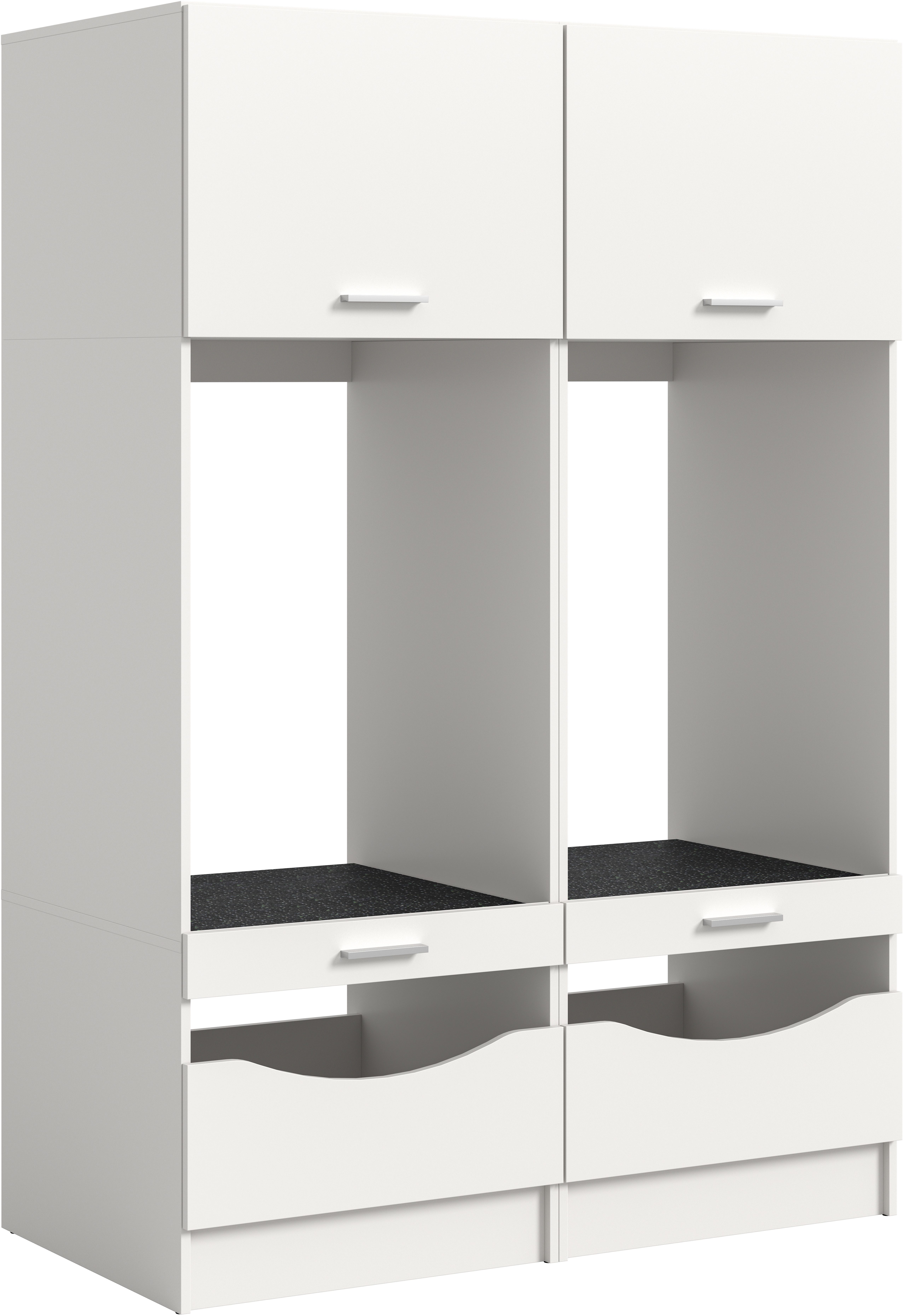 welltime Badmöbel-Set FALAS, TOPSELLER!, 2-teilig, Hauswirtschaftsraum Set, Breite 133 cm, (Set, 2-St., bestehend aus: 2x Waschmaschinenumbauschrank, in verschiedenen Farben), Kombination, Waschmaschinenumbau, Waschmaschinenschrank, Wäschekammer