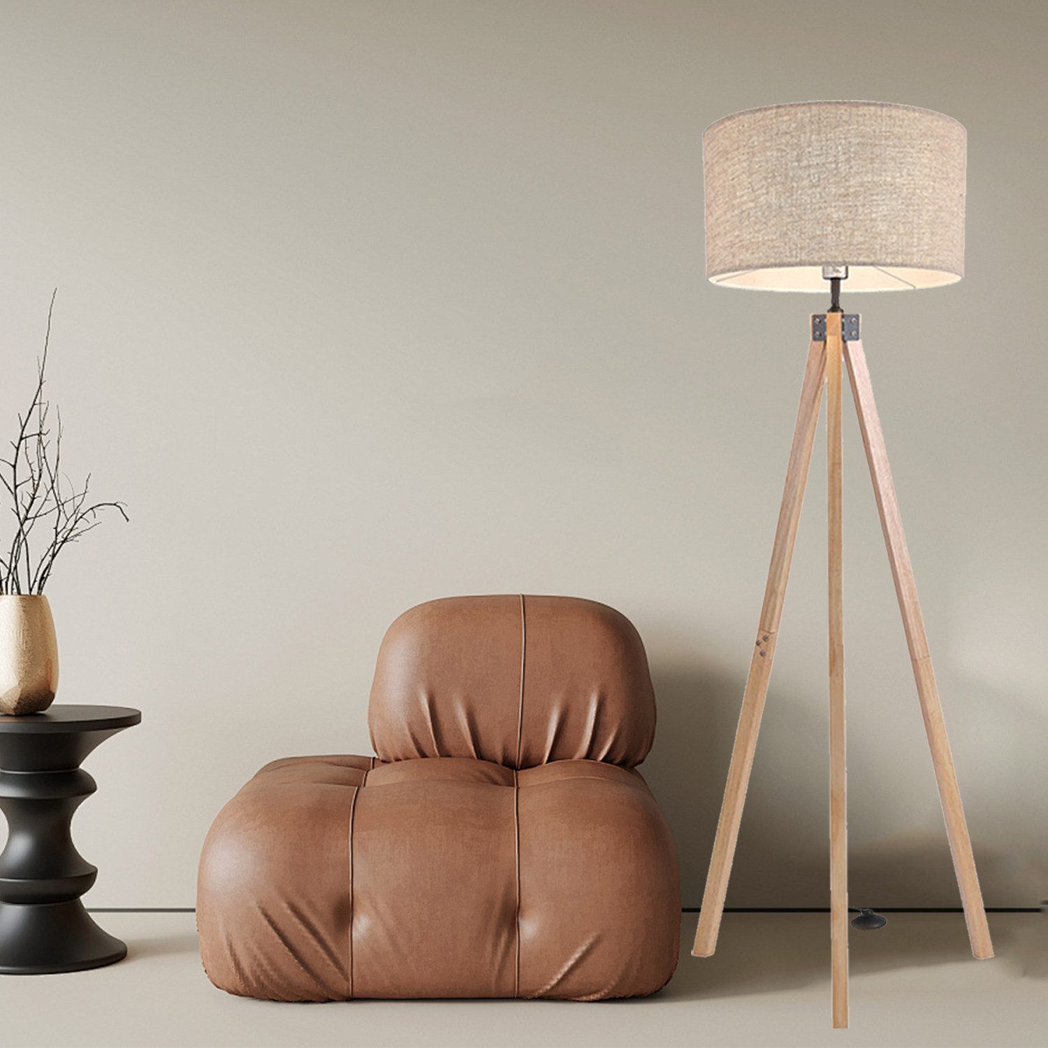 OYLCDI Stehlampe wohnzimmer Leselampe Stehleuchte Stativ aus Holz, E27 LED Stehlampe, (Glühbirne nicht enthalten), für wohnzimmer Leselampe Schlafzimmer,Büro Arbeitslampe, Wohnzimmerleuchte,Skandinavischer