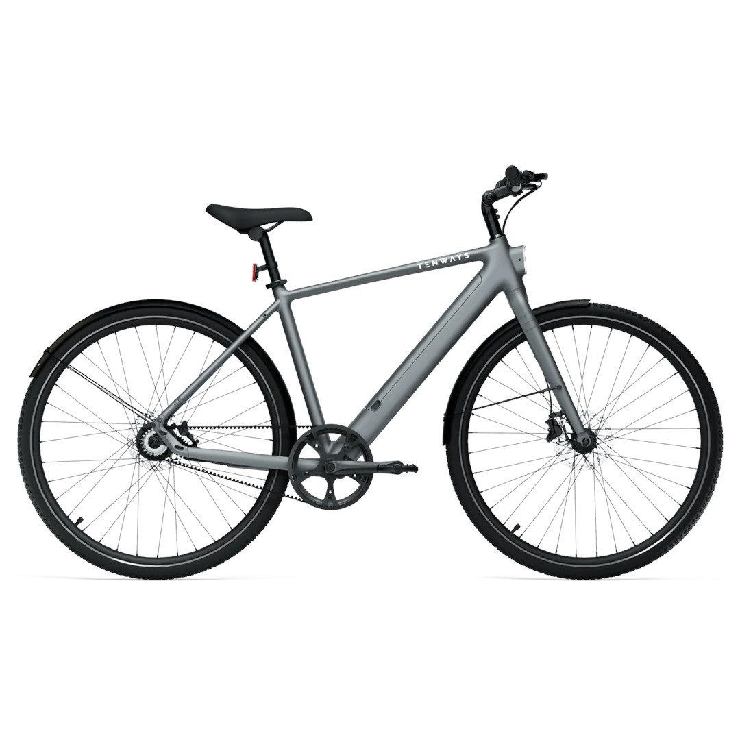 Tenways E-Bike Tenways CGO600 Pro 360 Wh Herren grau 2025, 1 Gang, ohne Schaltung, Mivice M070, 360 Wh