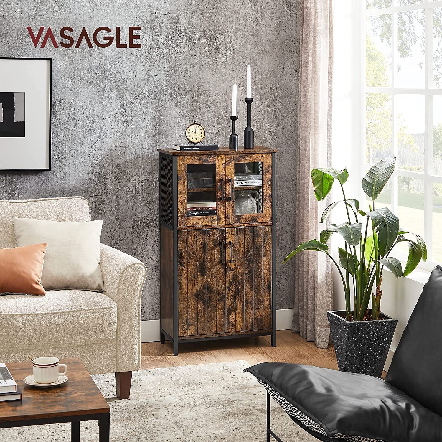 VASAGLE Highboard Kücheschrank (Aufbewahrungsschrank, verstellbare Ablage, günstig online kaufen