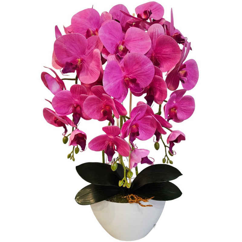 Kunstblume Orichidee, damich, Höhe 60 cm, Künstliche Orchideenblumen rosa wie lebendig