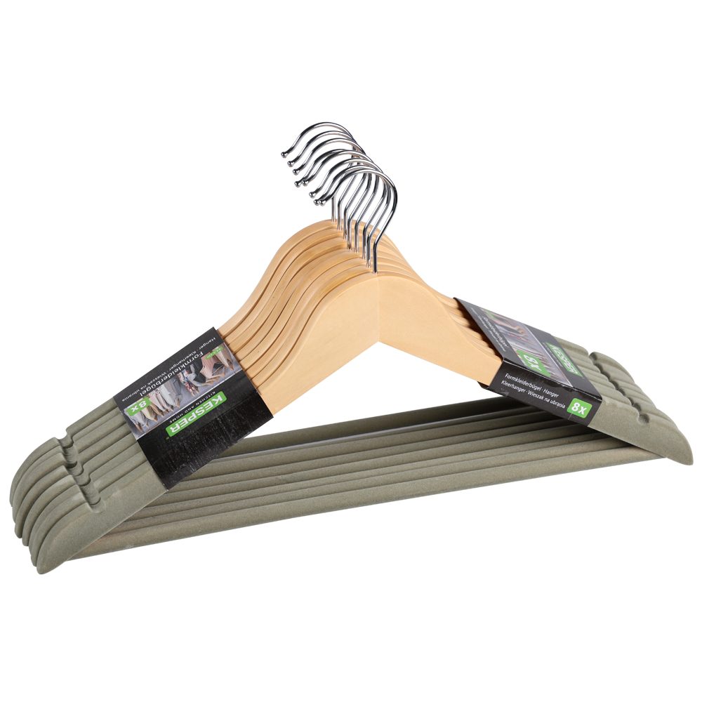 KESPER® Kleiderbügel Formkleiderbügel, 8er Set, FSC, (Set, 8-tlg), mit ruts günstig online kaufen