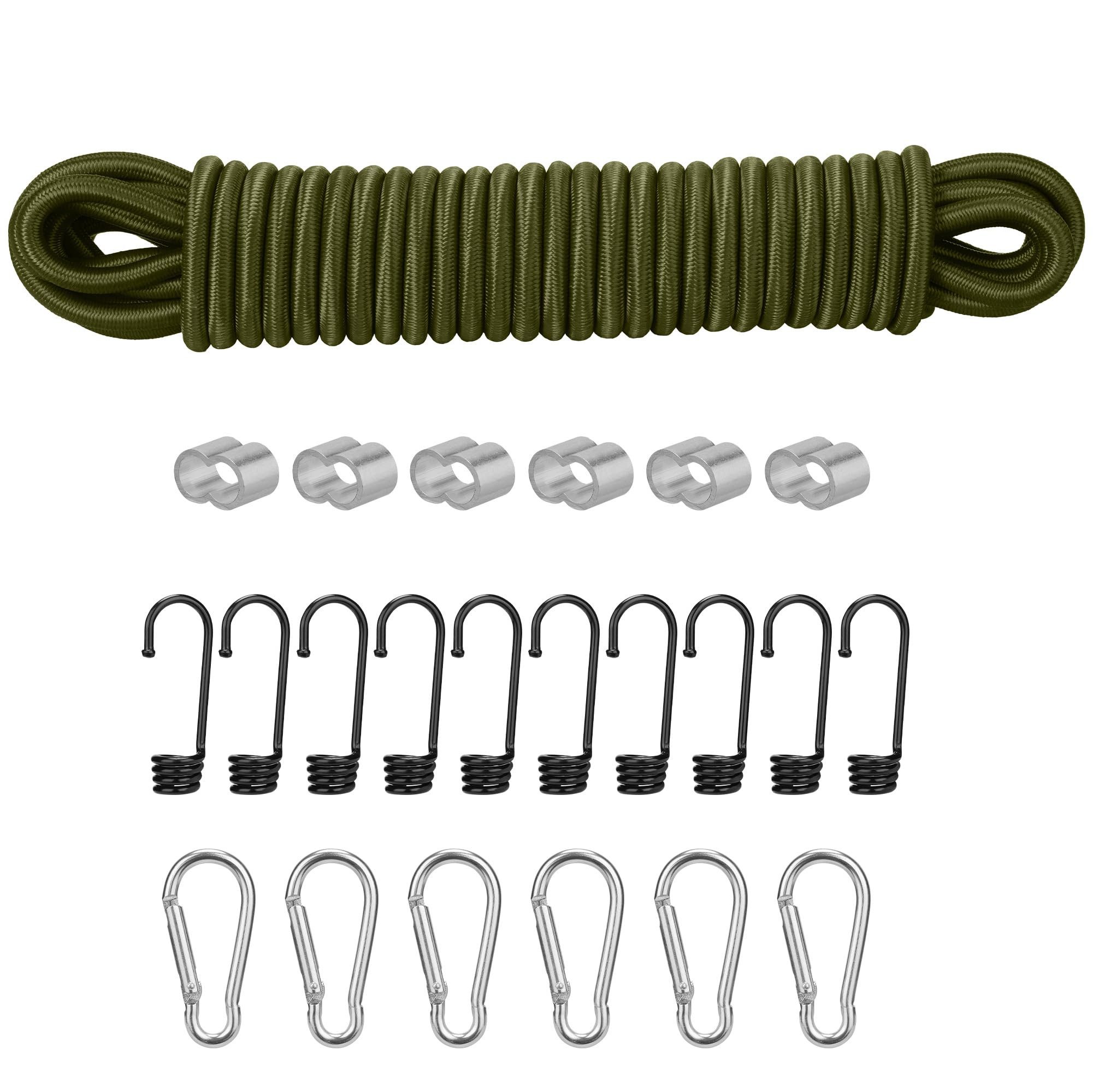 Spanngurt Gummiband Expander 8mm x 10m mit Haken - Spanngummi mit Haken