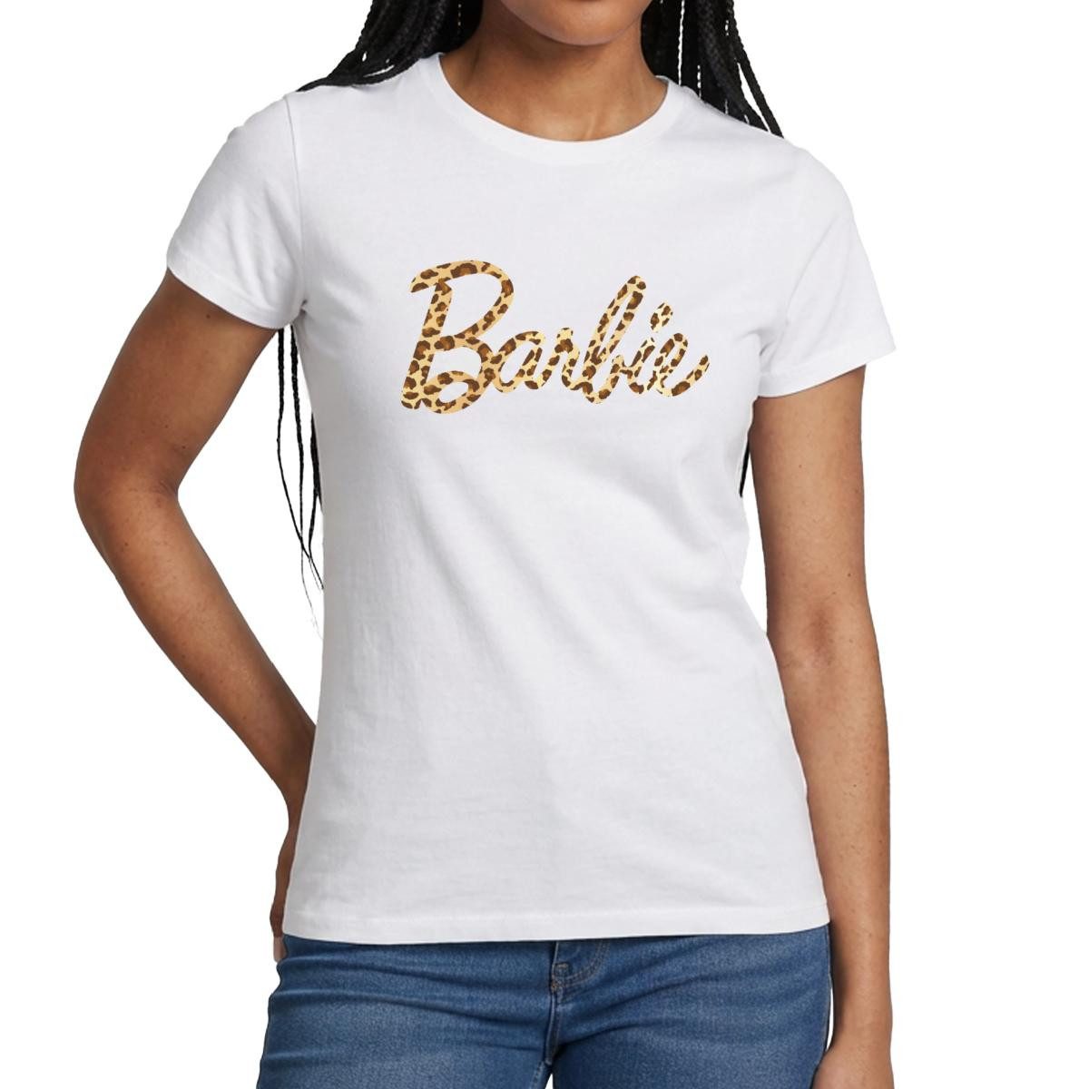 Spreadshirt T-Shirt Barbie Leo-Print Logo Frauen T-Shirt (1-tlg) günstig online kaufen