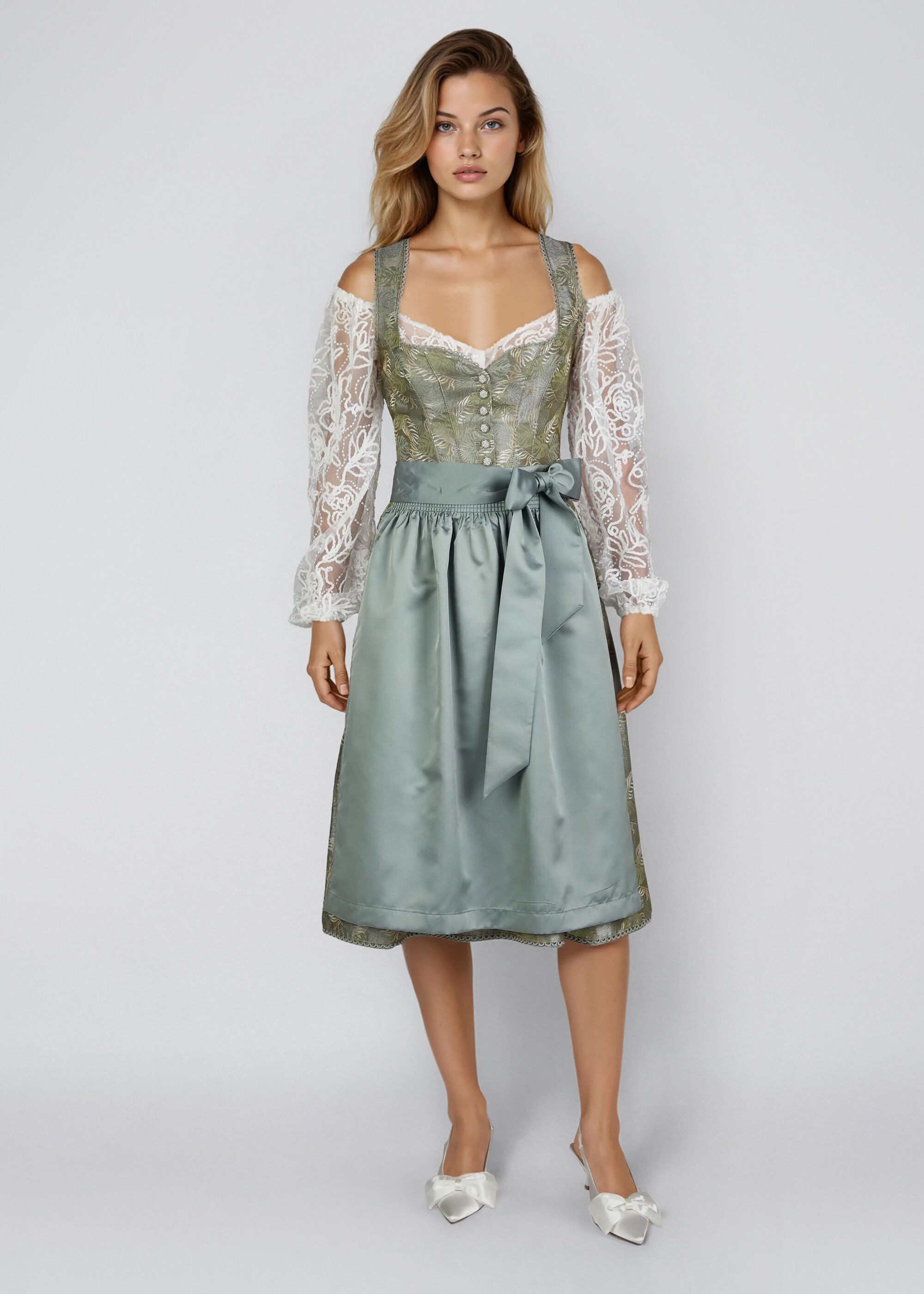 Spieth & Wensky Dirndl Henna mit Herzchen-Ausschnitt