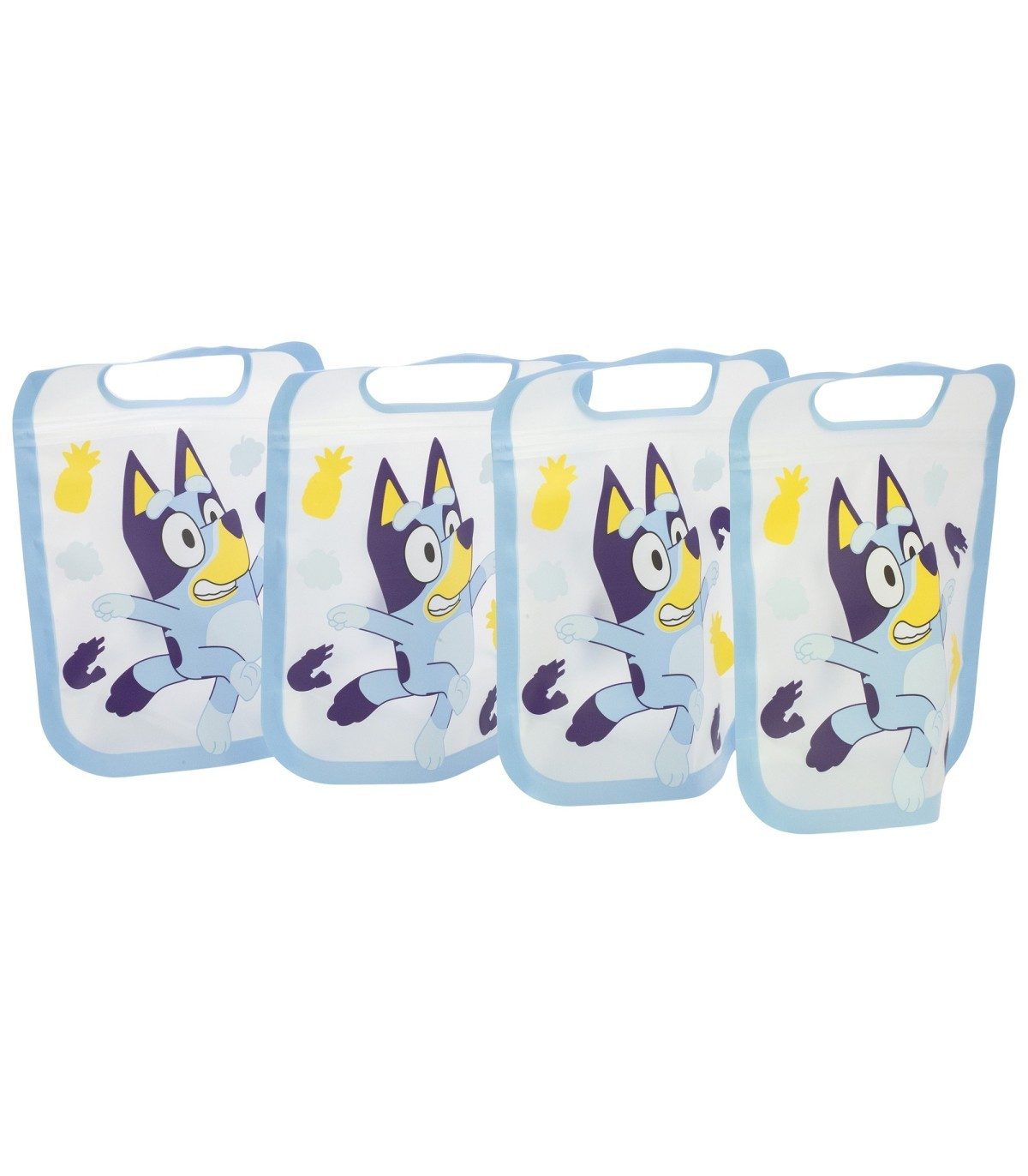 Bluey Frischhaltebeutel Zip Beutel Set 4 tlg Lebensmittelbeutel Kinder Aufbewahrung