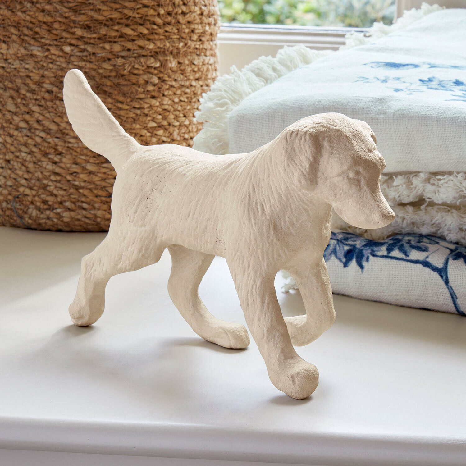 Mirabeau Dekofigur Deko-Hund Wendrel antikweiß