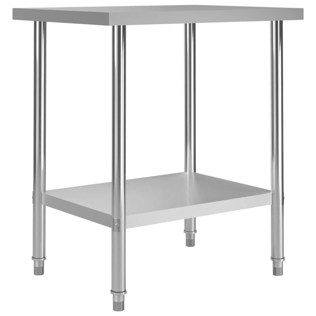 vidaXL Küchenwagen 80 x 60 x 85 cm Küchen-Arbeitstisch 80x60x85 cm Edelstahl