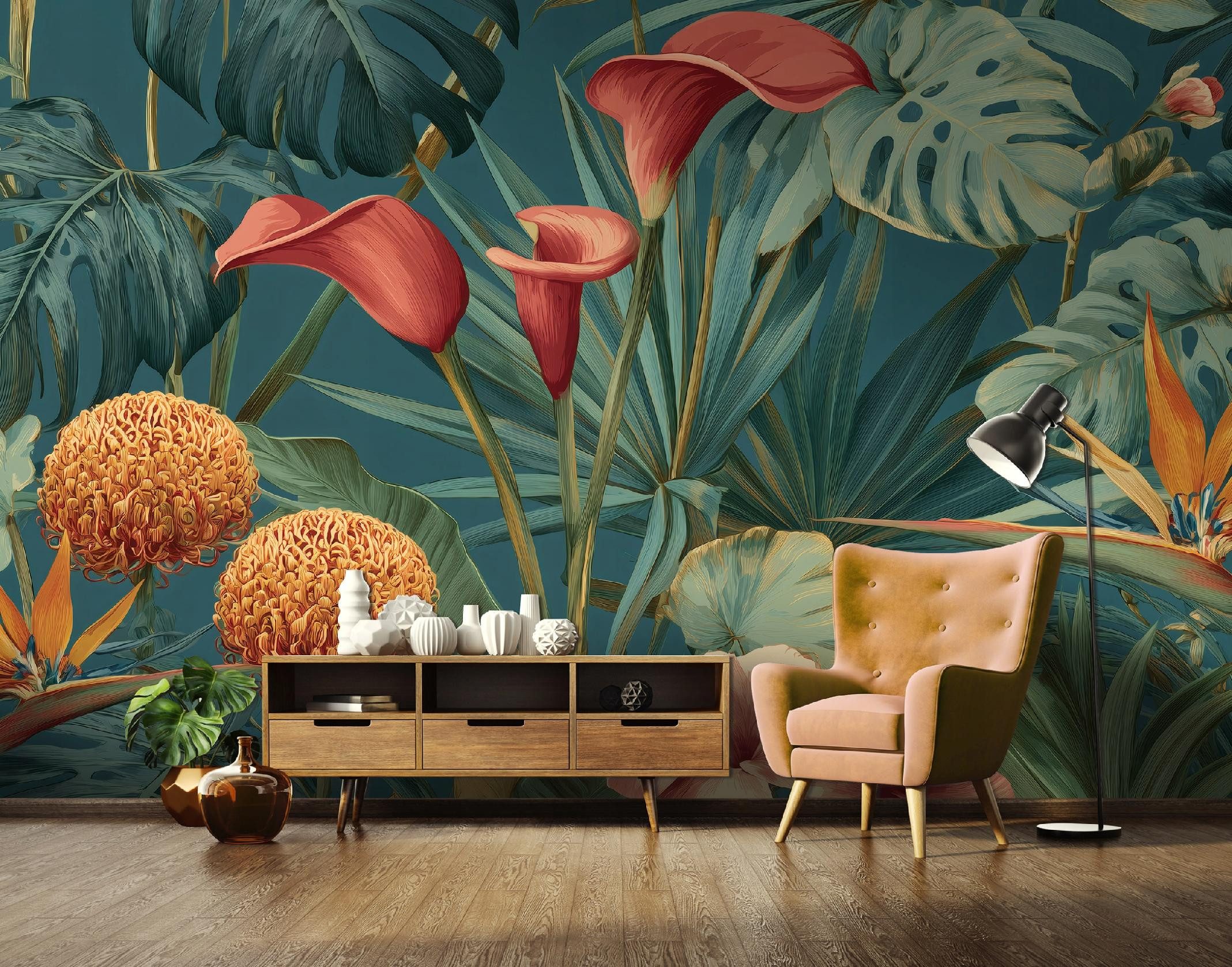 Wallarena Fototapete Blumen strapazierfähig inkl Kleister Schlafzimmer Wohnzimmer 350x250 c, glatt, matt, 150 x 105 cm