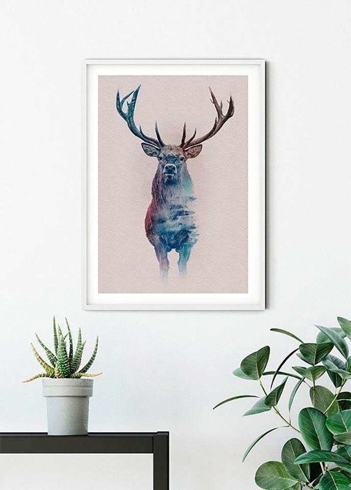 Komar Bild Animals Forest Deer, Tiere (1 St), Wandbild zur Dekoration - ohne Rahmen