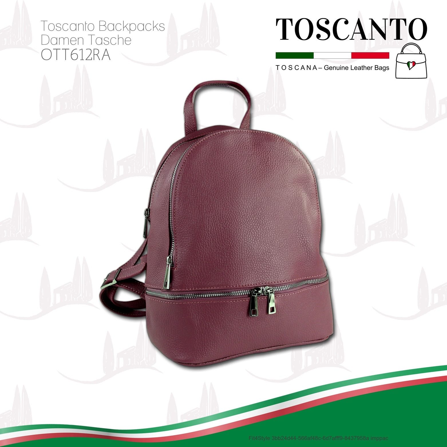 Toscanto Cityrucksack Toscanto Cityrucksack Freizeit (Cityrucksack), Damen Tasche Echtes Leder rosa, Made-In Italy
