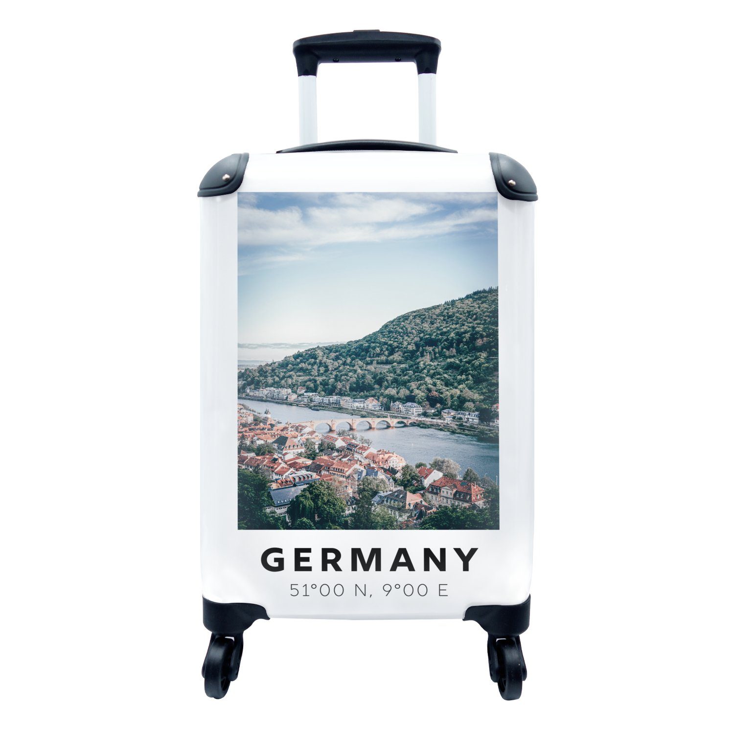 rollen, Handgepäck für Trolley, Heidelberg Ferien, - Deutschland 4 Wasser, Rollen, Reisekoffer MuchoWow Reisetasche - Handgepäckkoffer mit