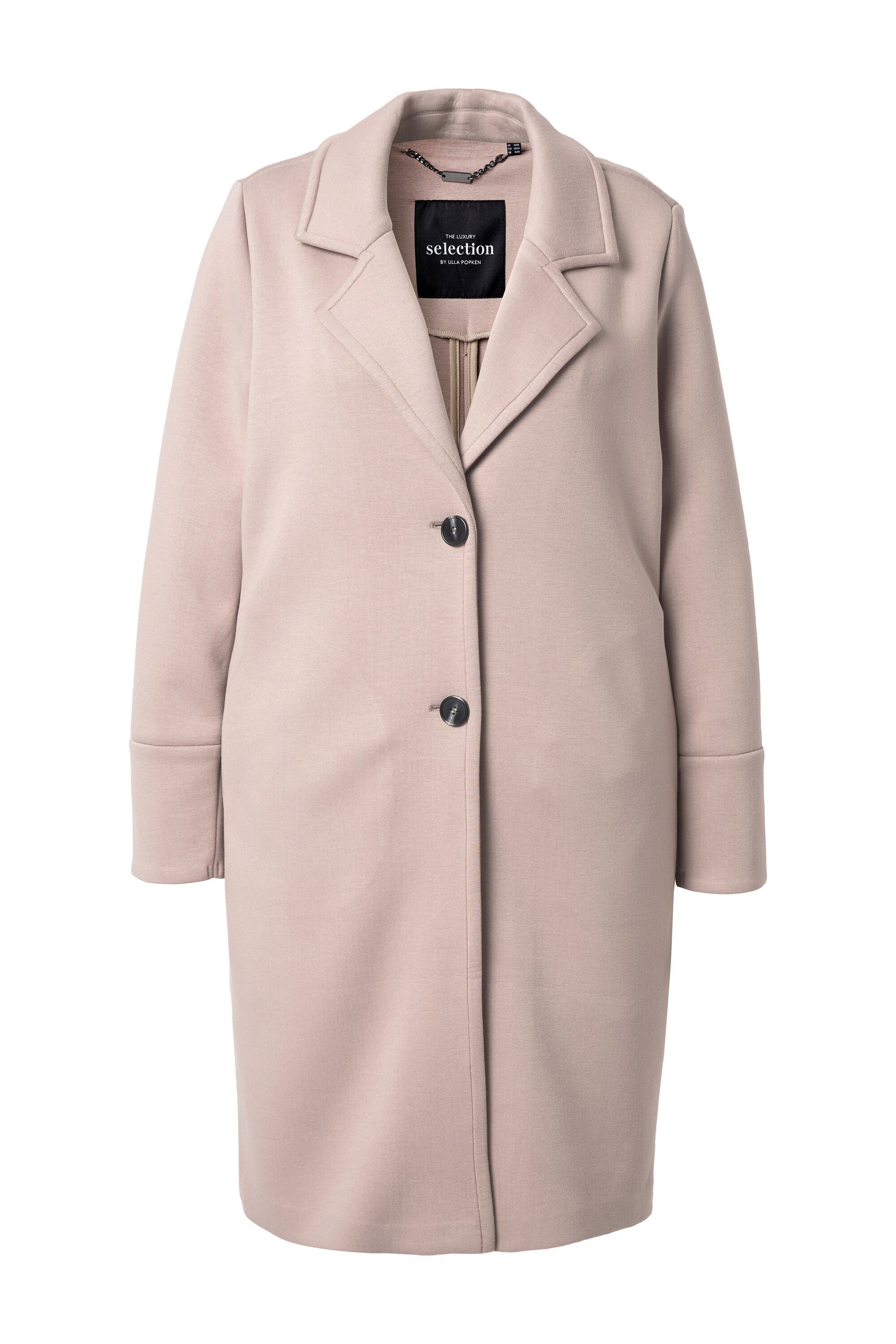 Ulla Popken Wintermantel Scuba-Mantel Reverskragen breite Bündchen günstig online kaufen