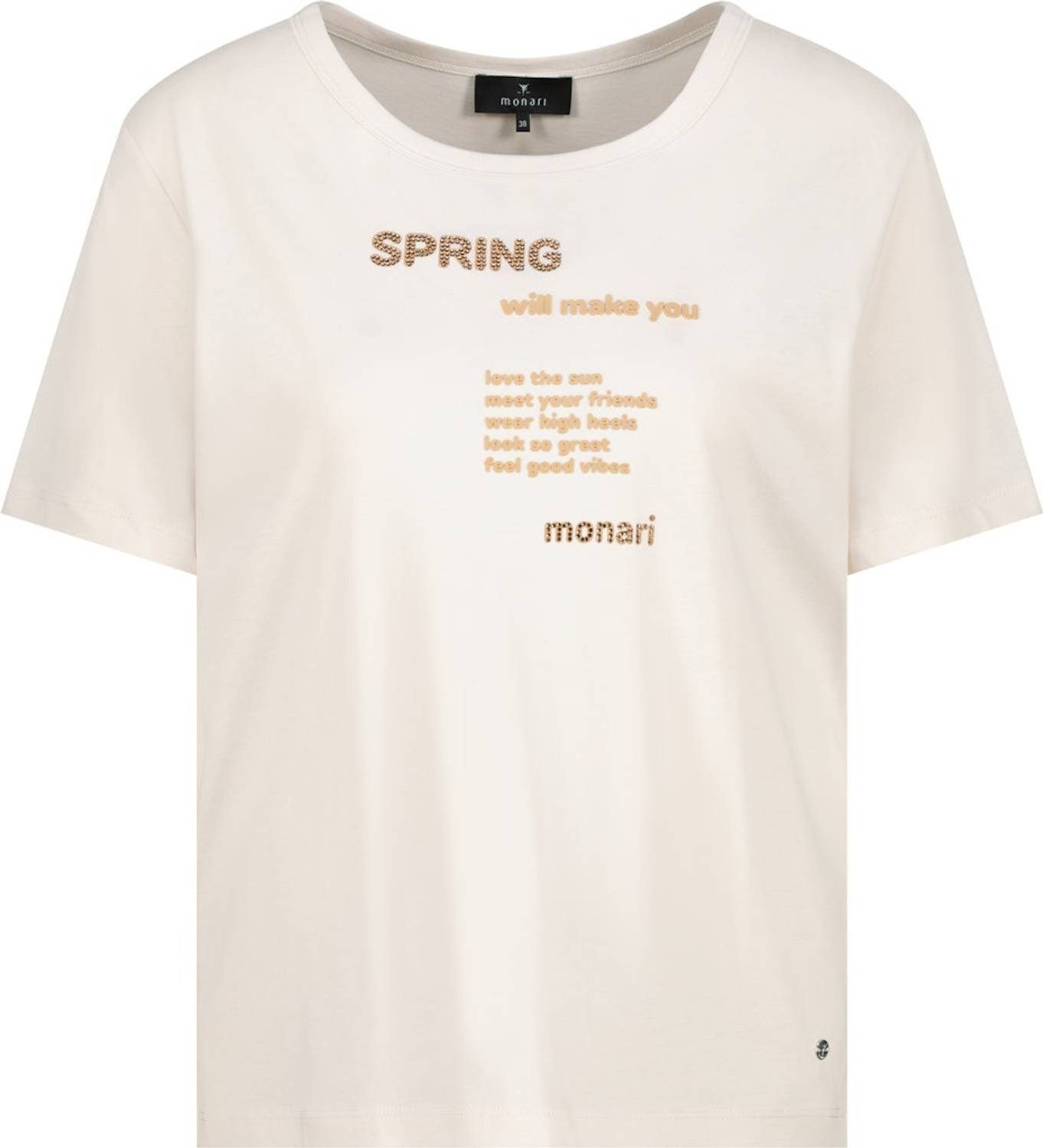 Monari T-Shirt 410177 Auffällige Schrift-Details als modischer Blickfang