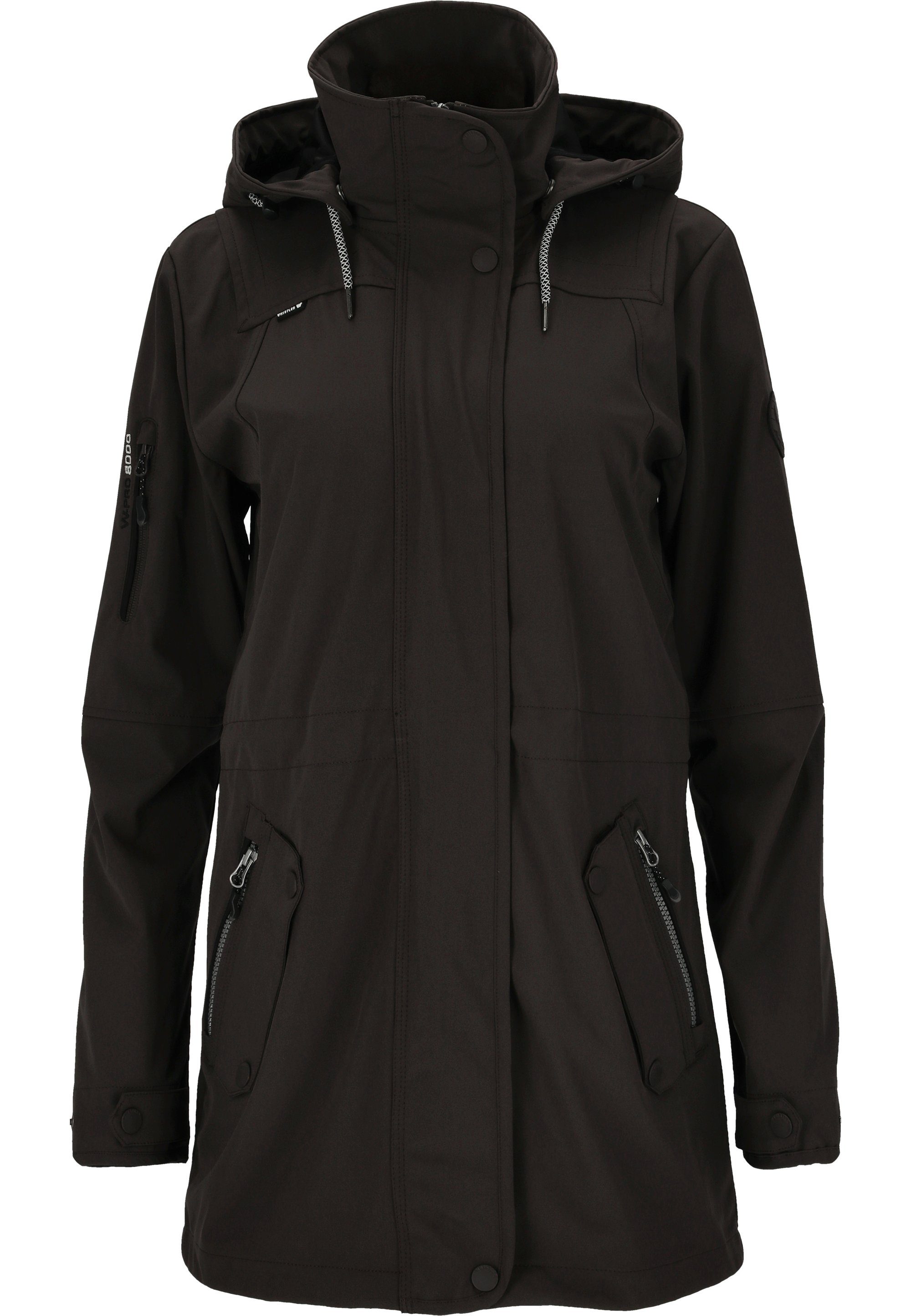 ISOBEL mit Softshelljacke Langschnitt komfortablem dunkelbraun WHISTLER