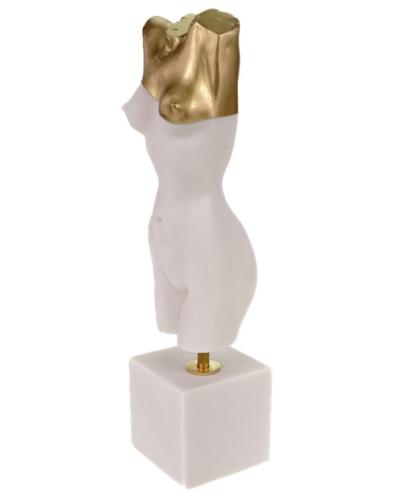 weiß/gold Dekofigur Frauentorso Liebe Art Hingabe Skulptur 24 Kremers Kunst cm Alabaster Schatzkiste Figurine Akt