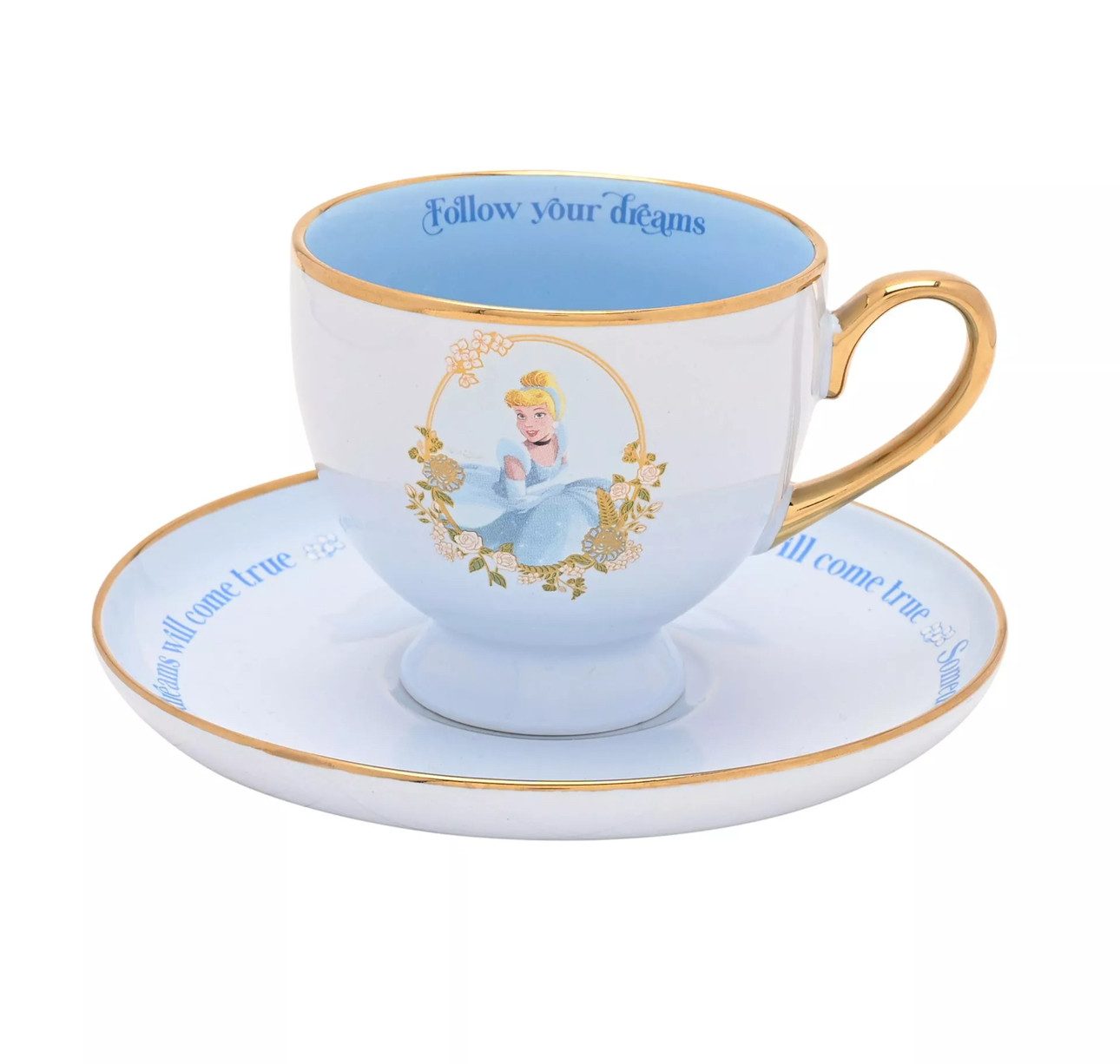 Disney Tasse Cinderella Prinzessin Kaffeetasse Tee + Untersetzer Disney Store