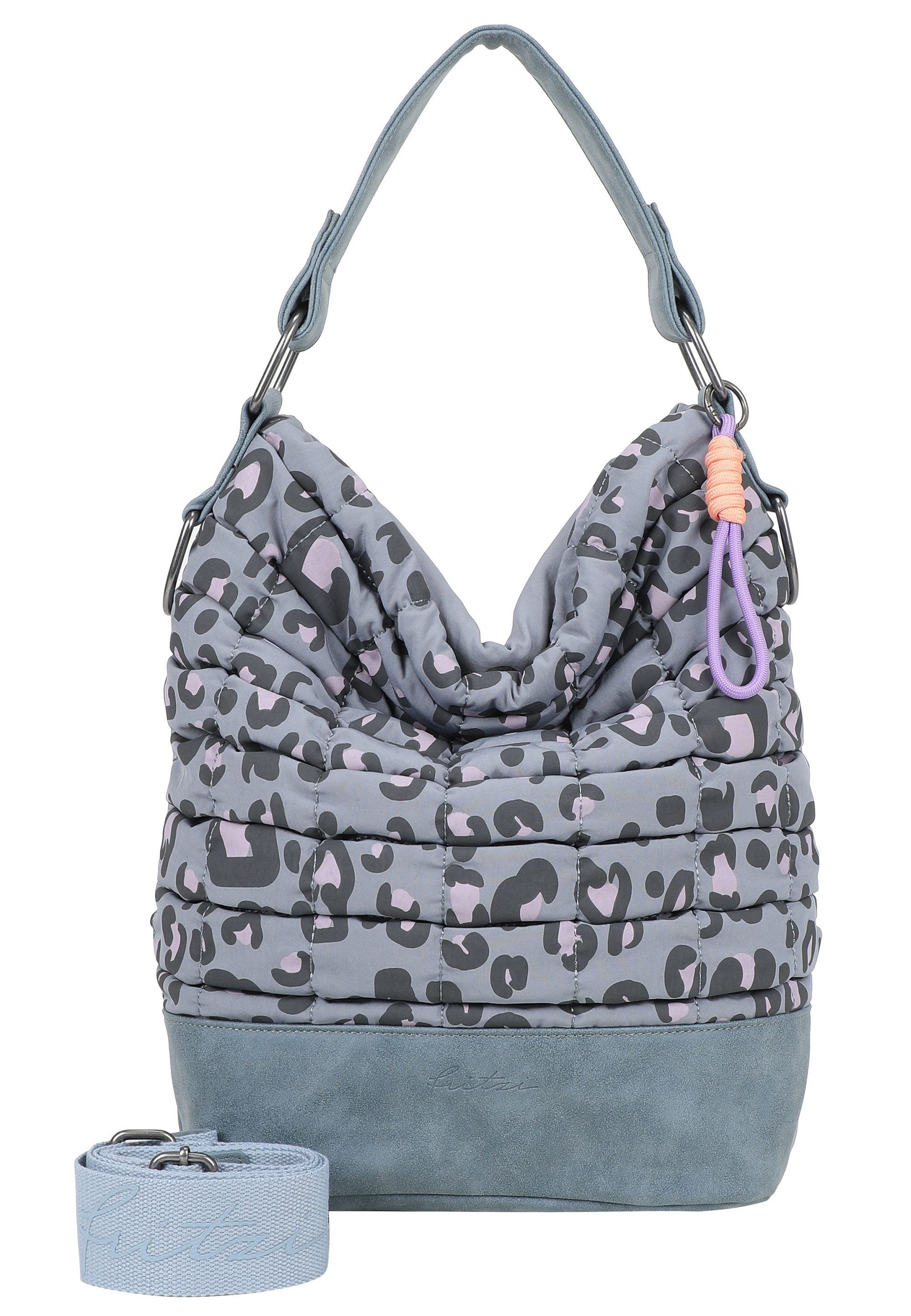 Fritzi aus Preußen Henkeltasche Leo Bubble Soft Anthra, aus 3D-Bubble Nylon-Material