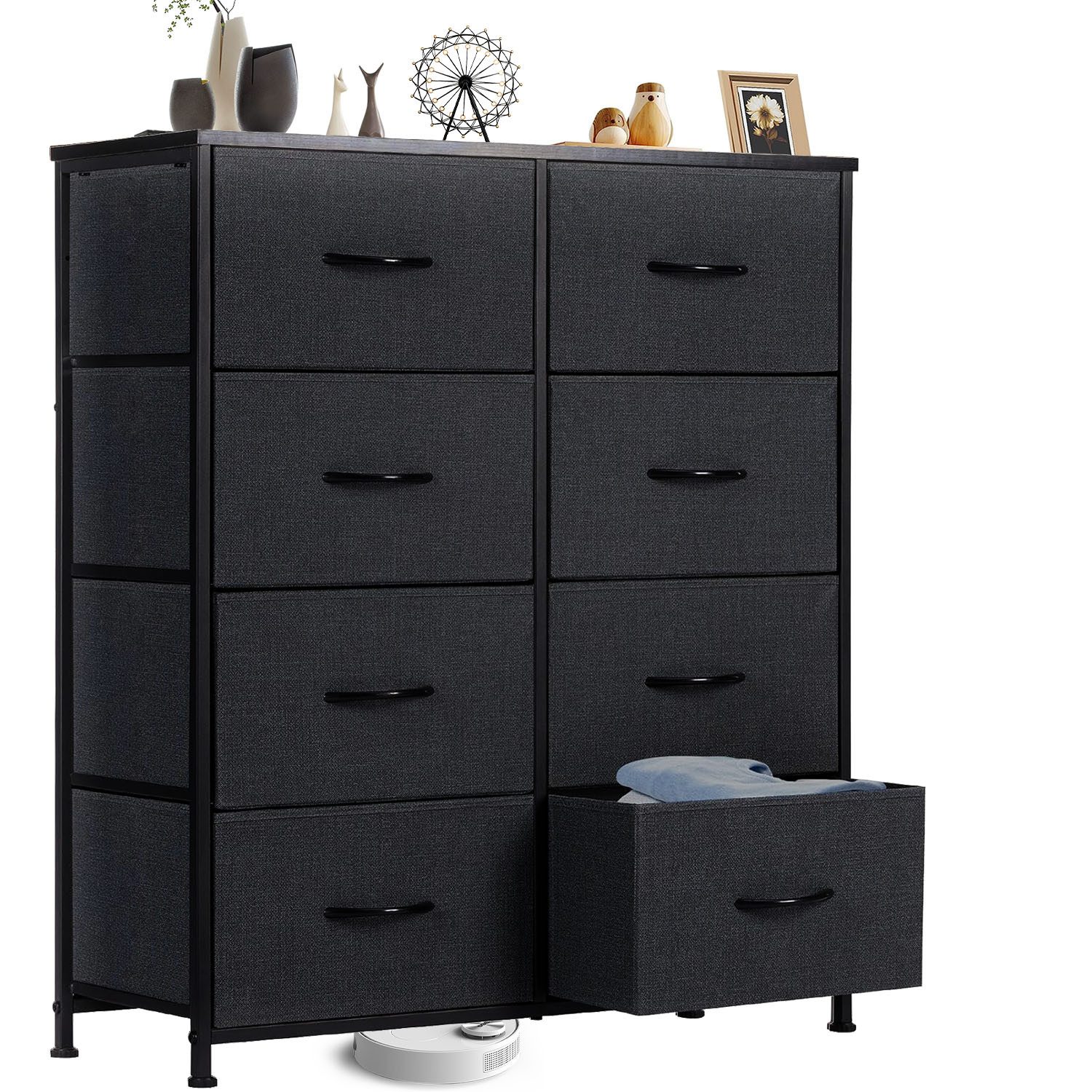 Schubkastenkommode Kommode mit 8 Schubladen, Schlafzimmer Stoffkommode Kleiderorganizer