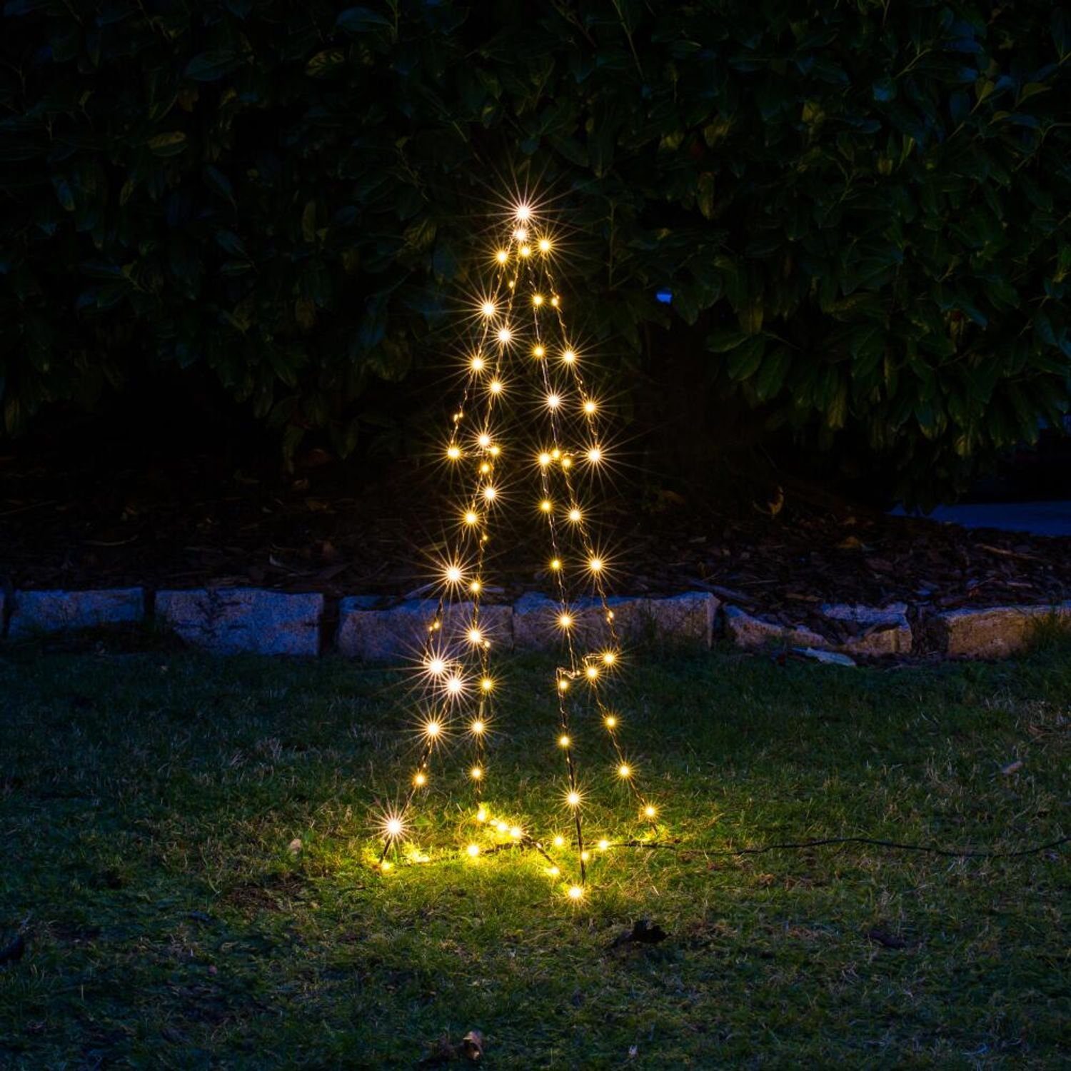 BURI Dekofigur 3D Drahtbaum 70LED 34,5x71cm schwarz Leuchtbaum Weihnachtsde günstig online kaufen