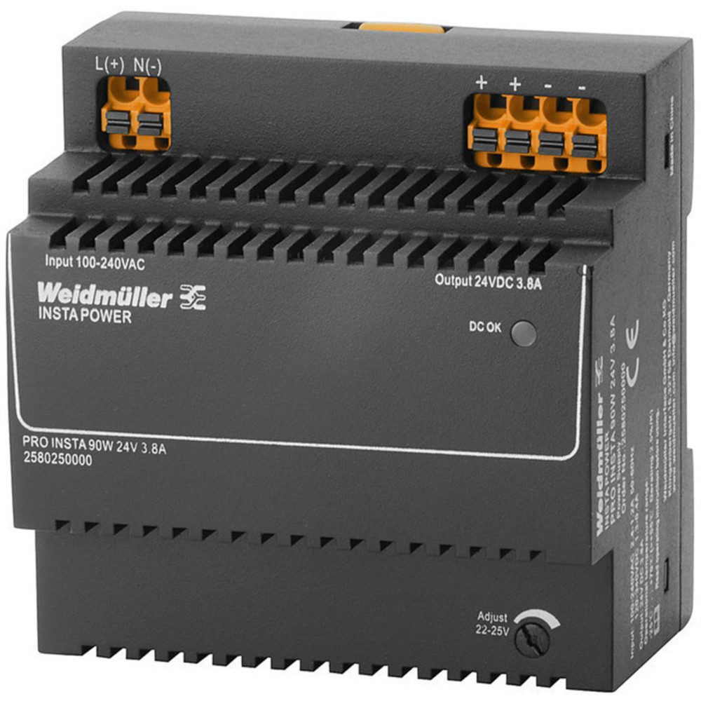 Weidmüller Weidmüller 2580250000 Schaltnetzgerät 24 V/DC 3.8 A 90 W Inhalt 1 S Hutschienen-Netzteil