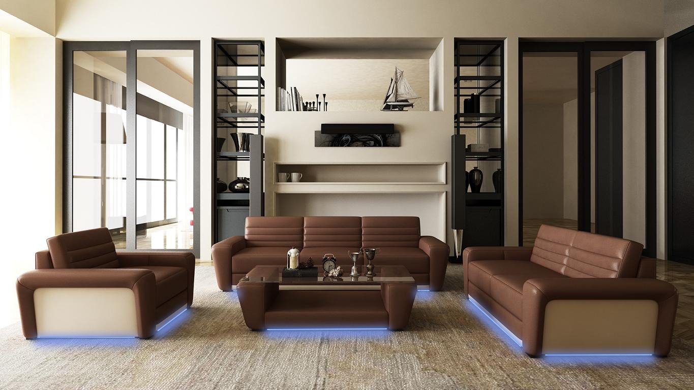JVmoebel Sofa Sitzer Sofagarnitur Europe Made Couche 3+2 in neue Modern, Luxus braune
