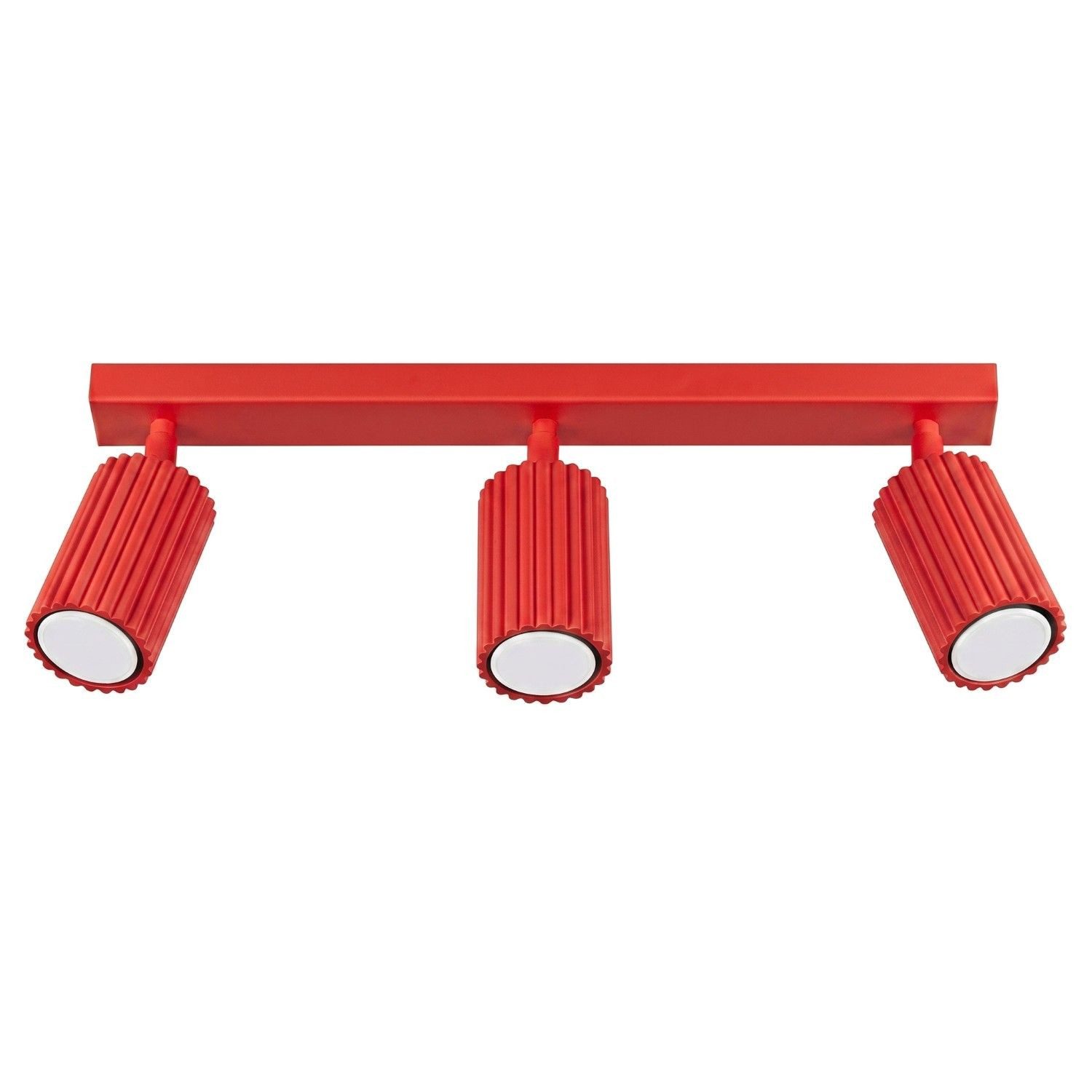 Licht-Erlebnisse Deckenstrahler BERTA, ohne Leuchtmittel, Aluminium verstellbar Rot GU10 3-flammig länglich Modern