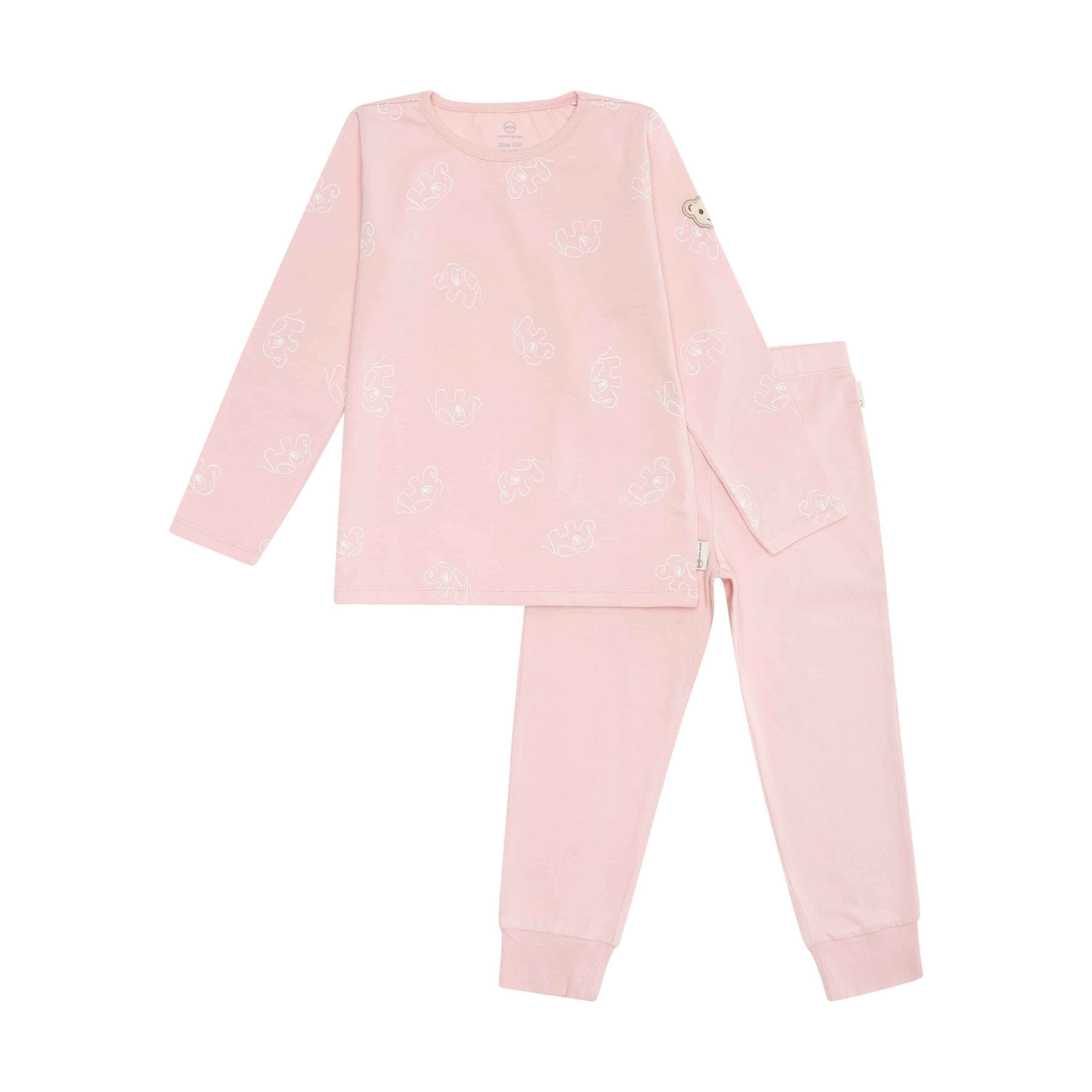 Steiff Schlafanzug Schlafanzug GOTS 2-tlg. pink silver