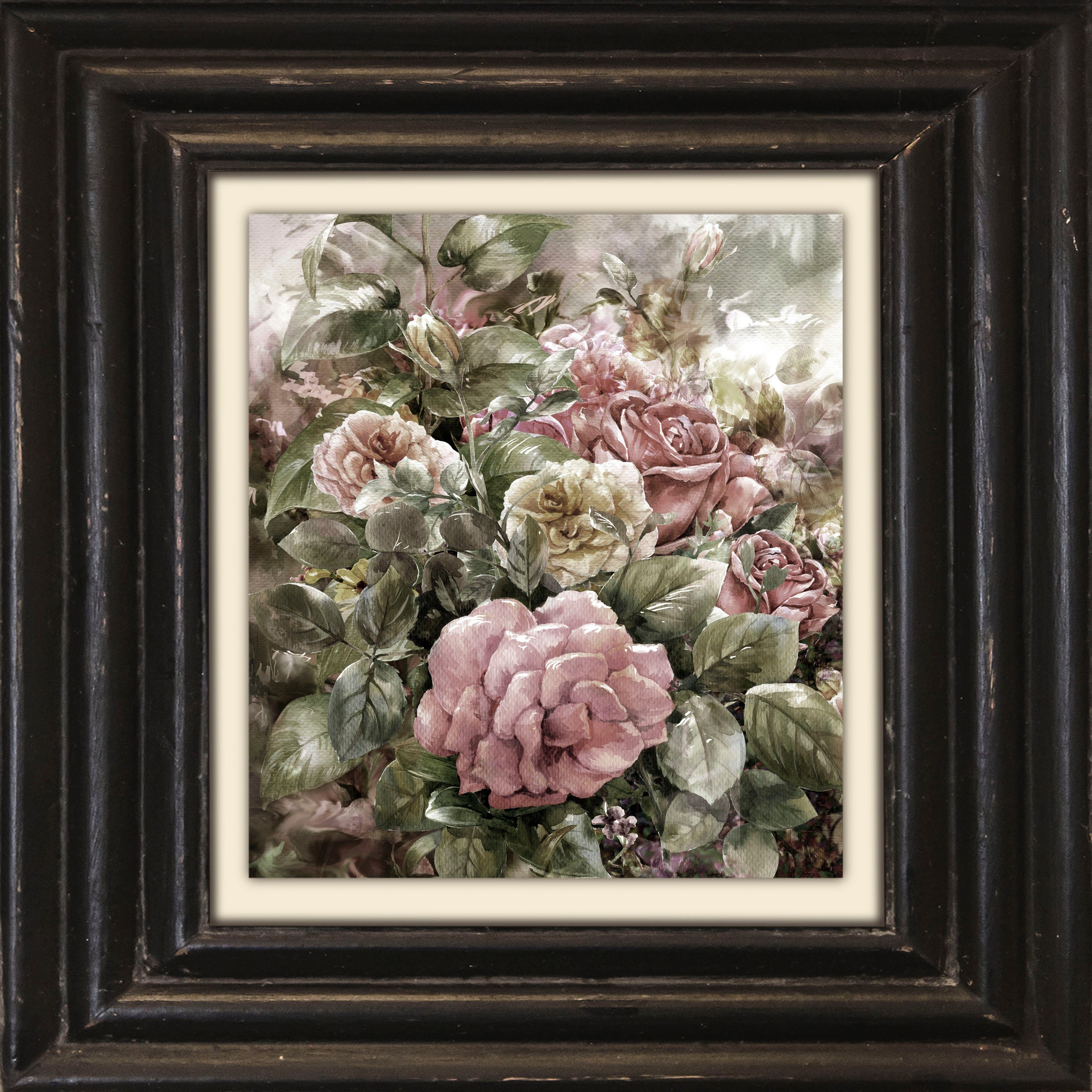 queence Leinwandbild Blumen, Blumen, Blumenbilder, Garten, Gartenbilder, Kunst, Stillleben, Premium-Leinwandstoff, Handarbeit aus Deutschland, 40x40cm